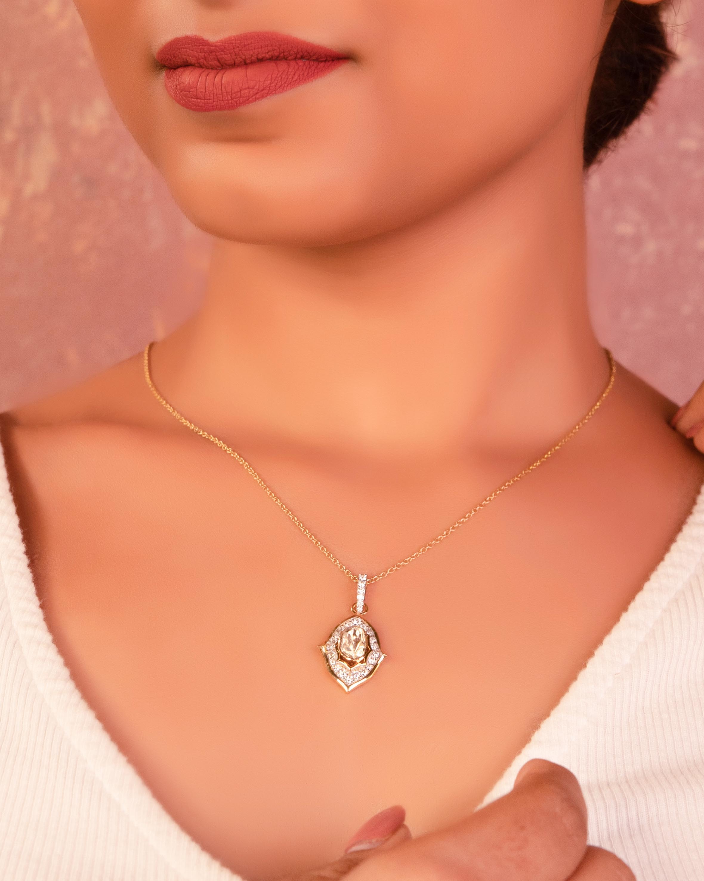 Pallavi Polki And Diamond Pendant