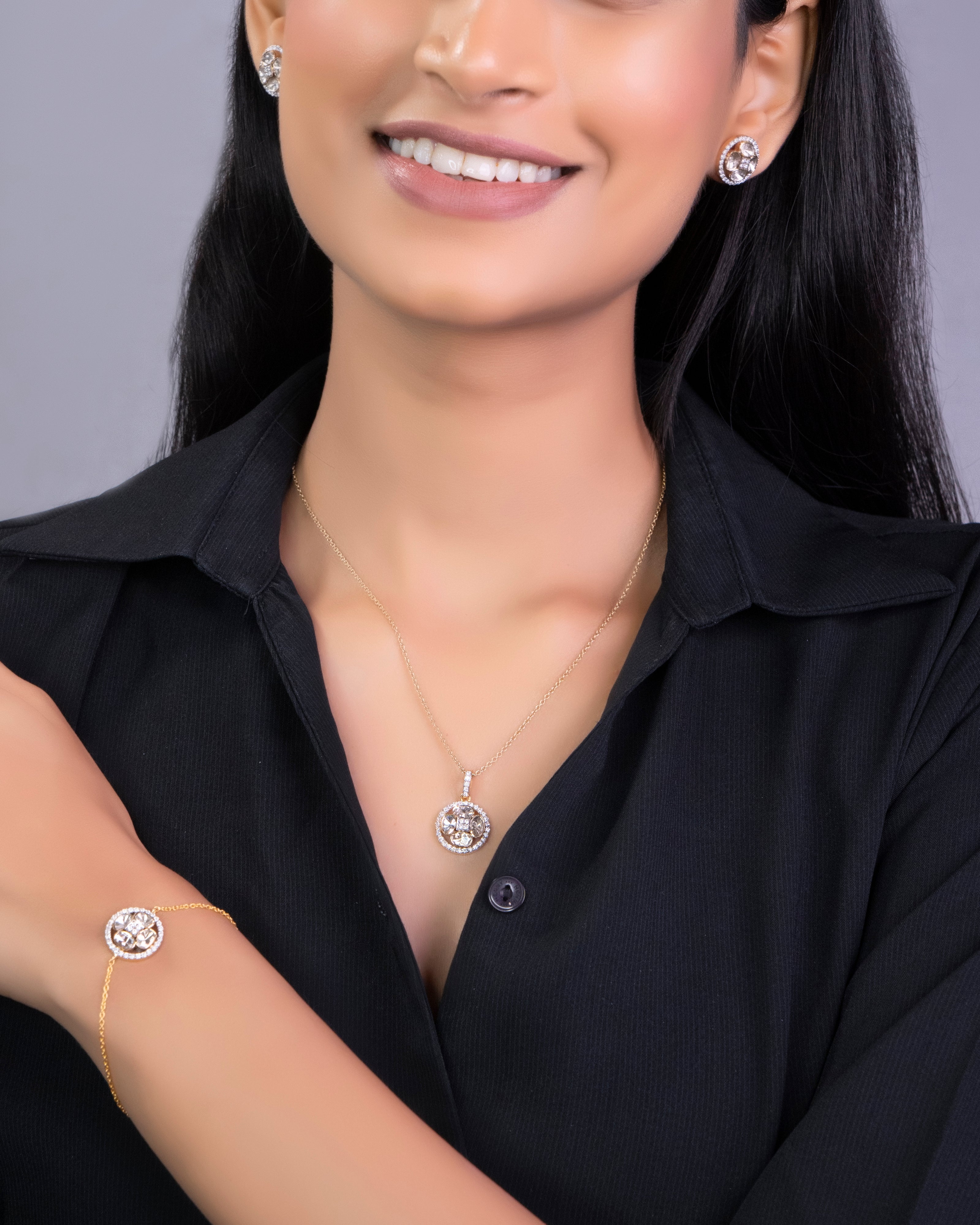 Corine Polki And Diamond Minimal Bracelet