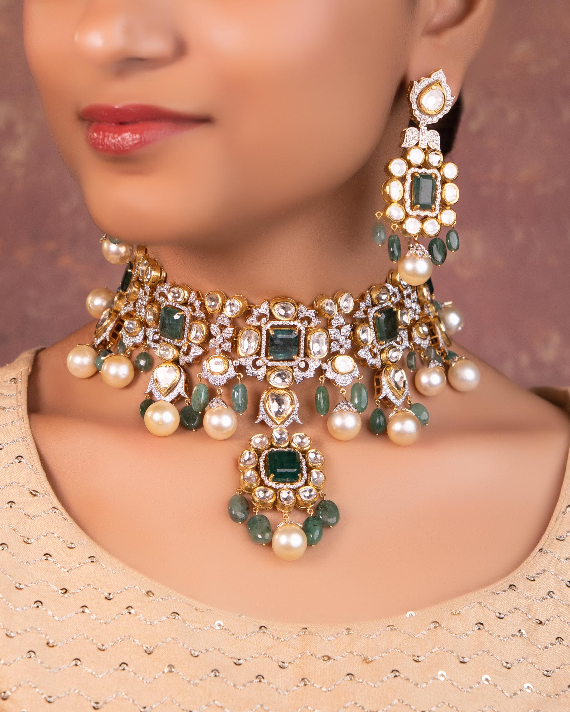 Wajiha Polki And Diamond Tops