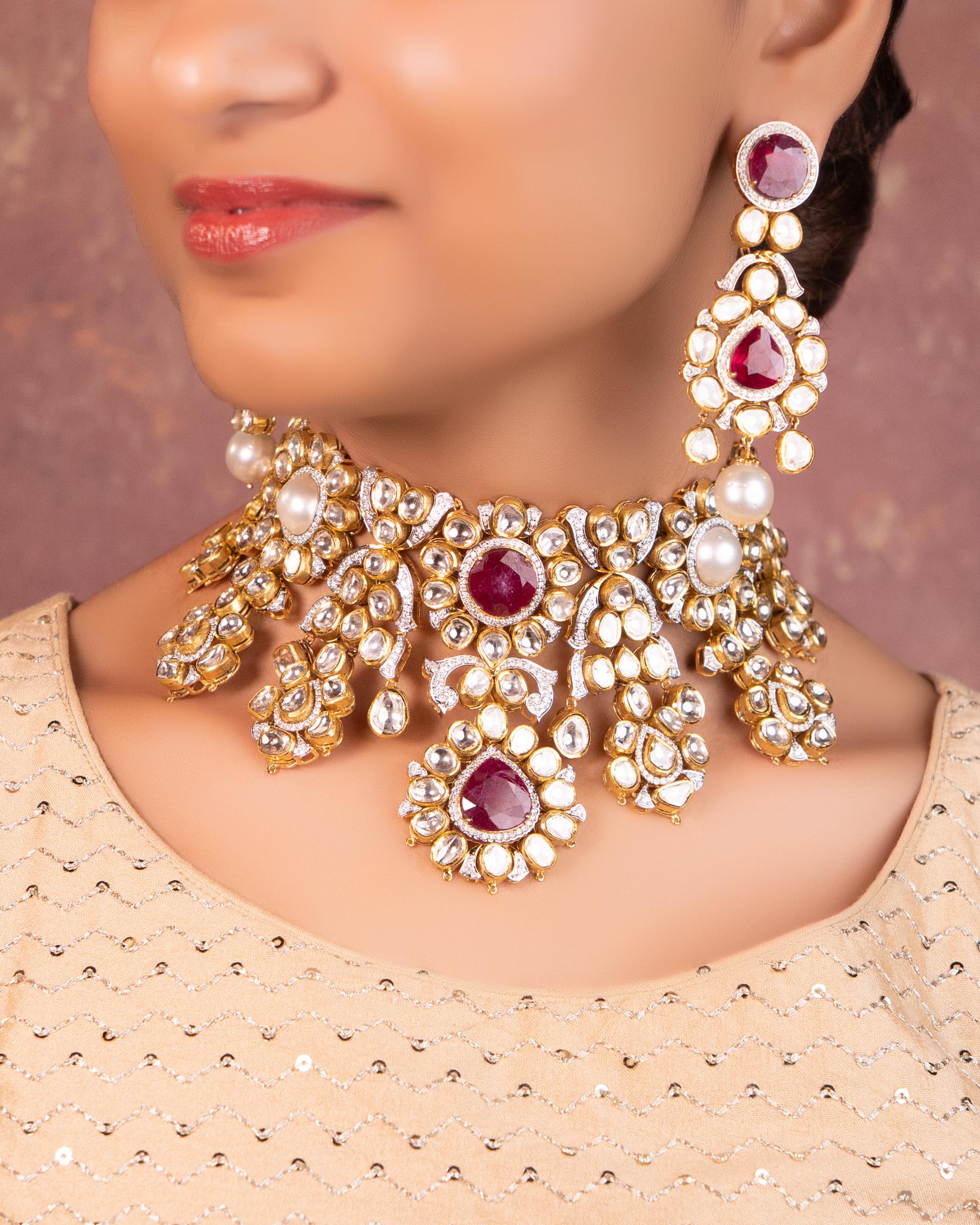 Oviyaa Polki And Diamond Tops