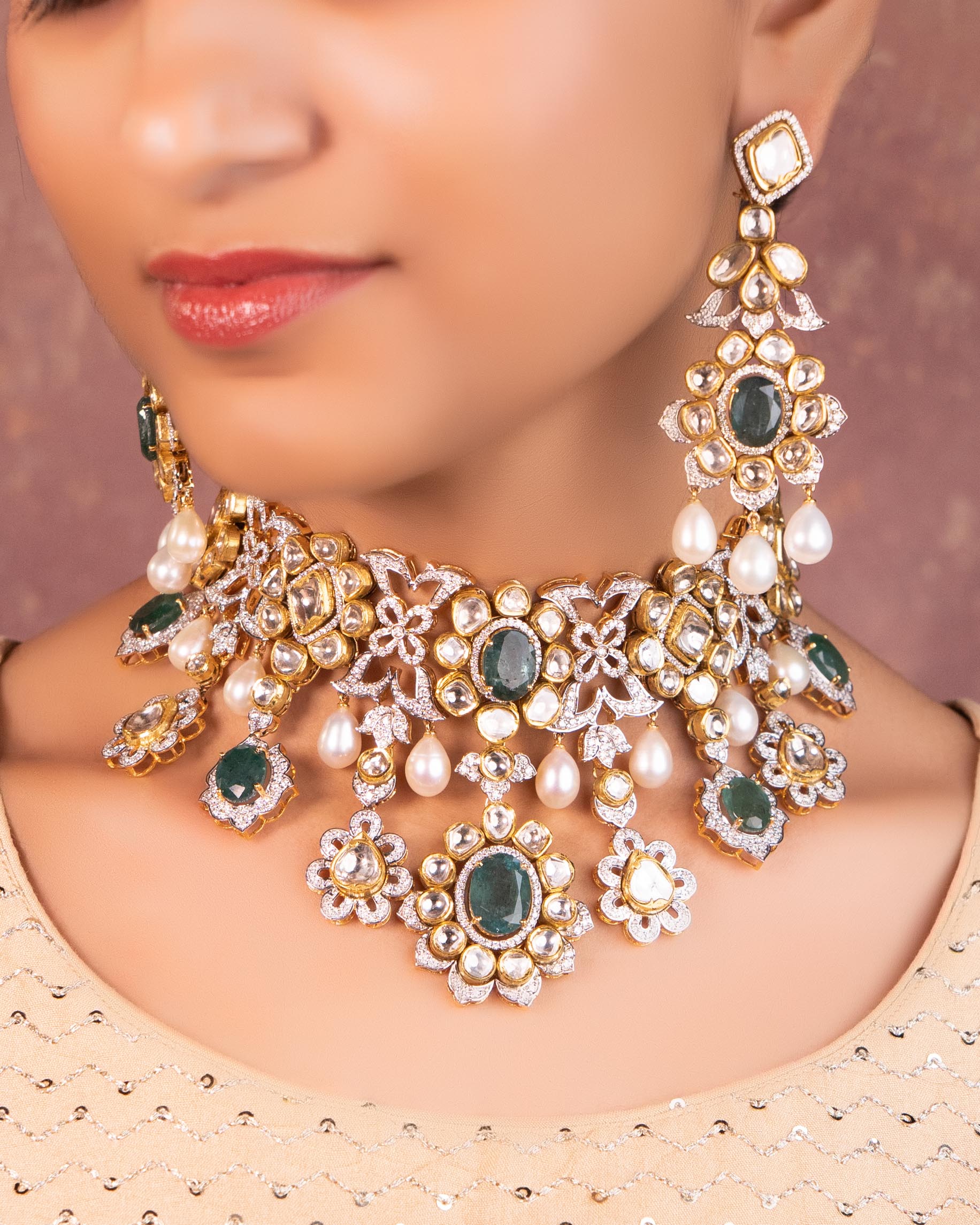 Zalak Polki Long Earrings