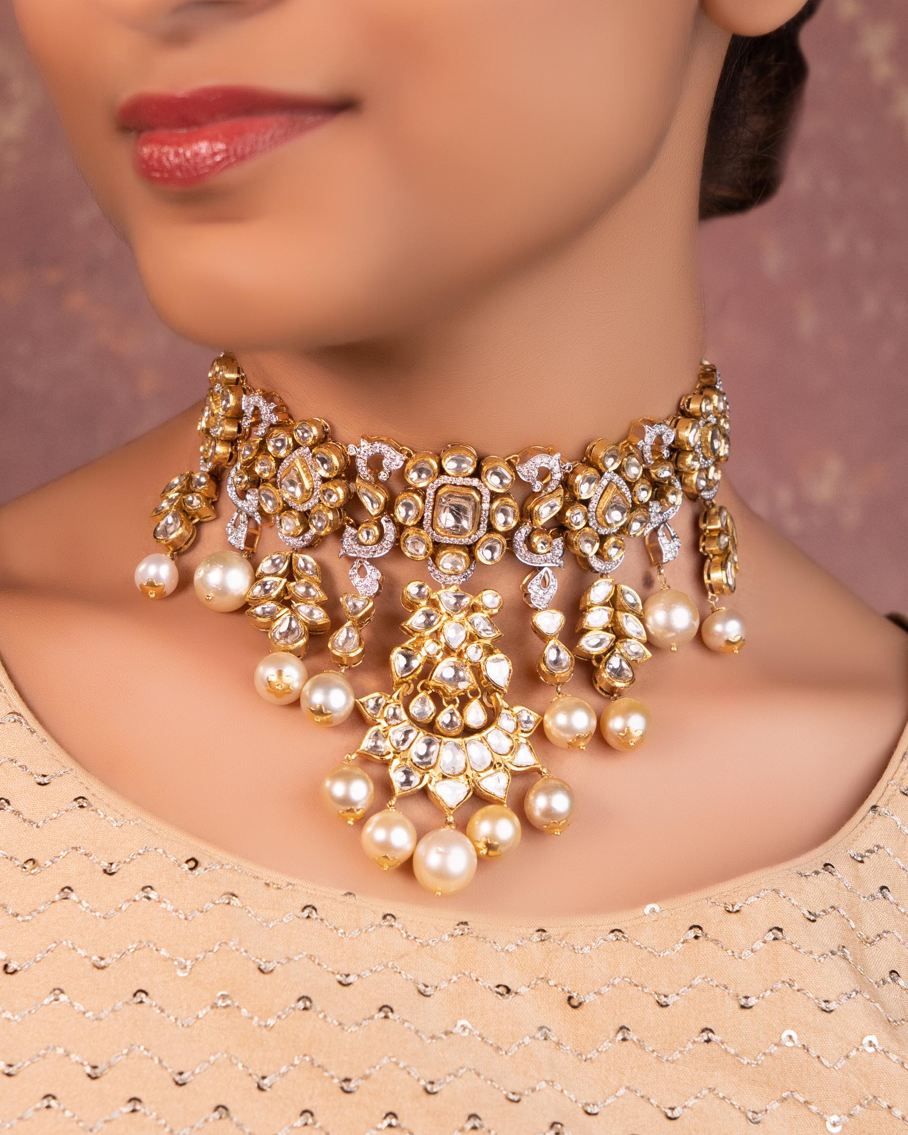 Ritisha Polki And Diamond Chokers