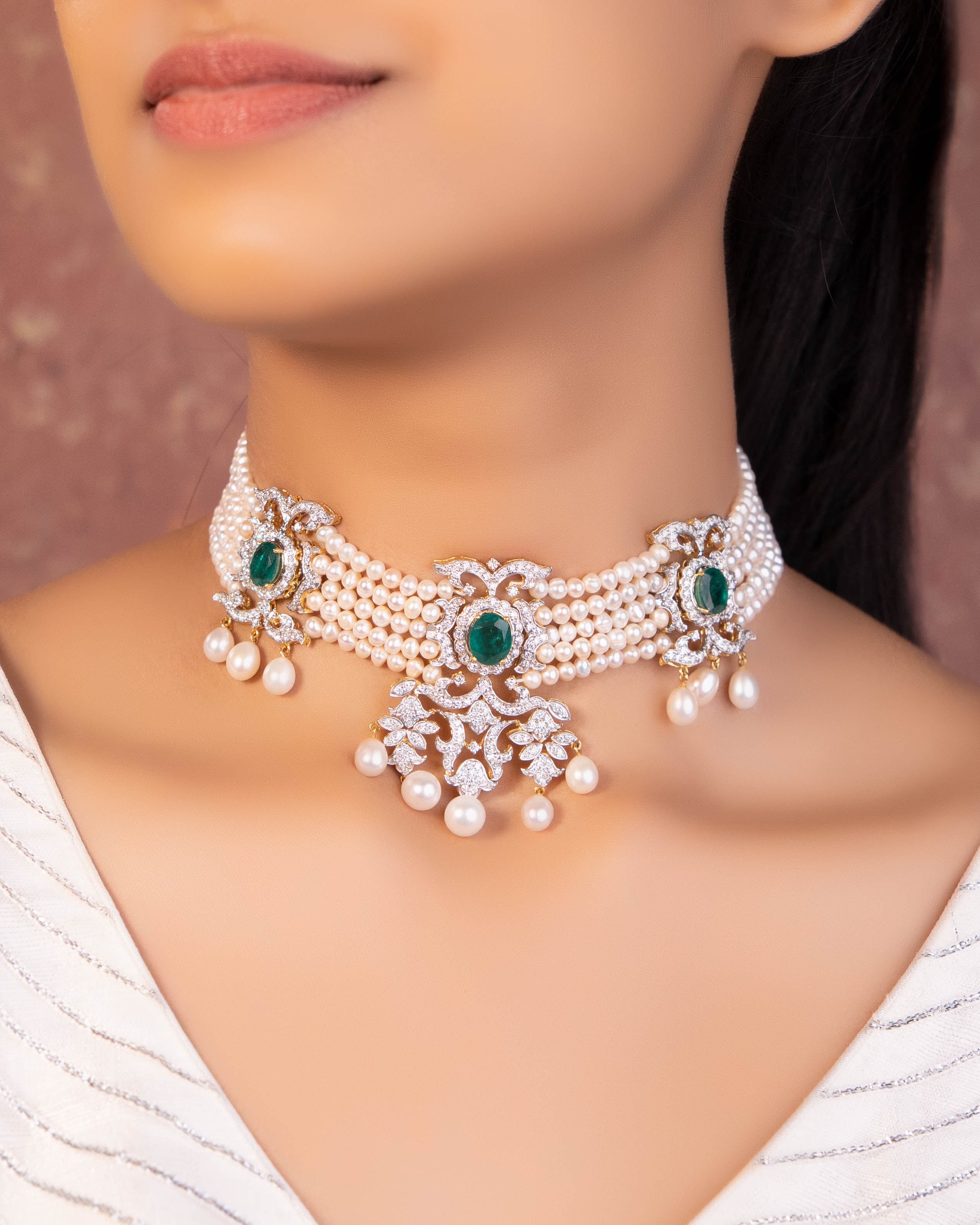 Sonia Diamond Bead Choker