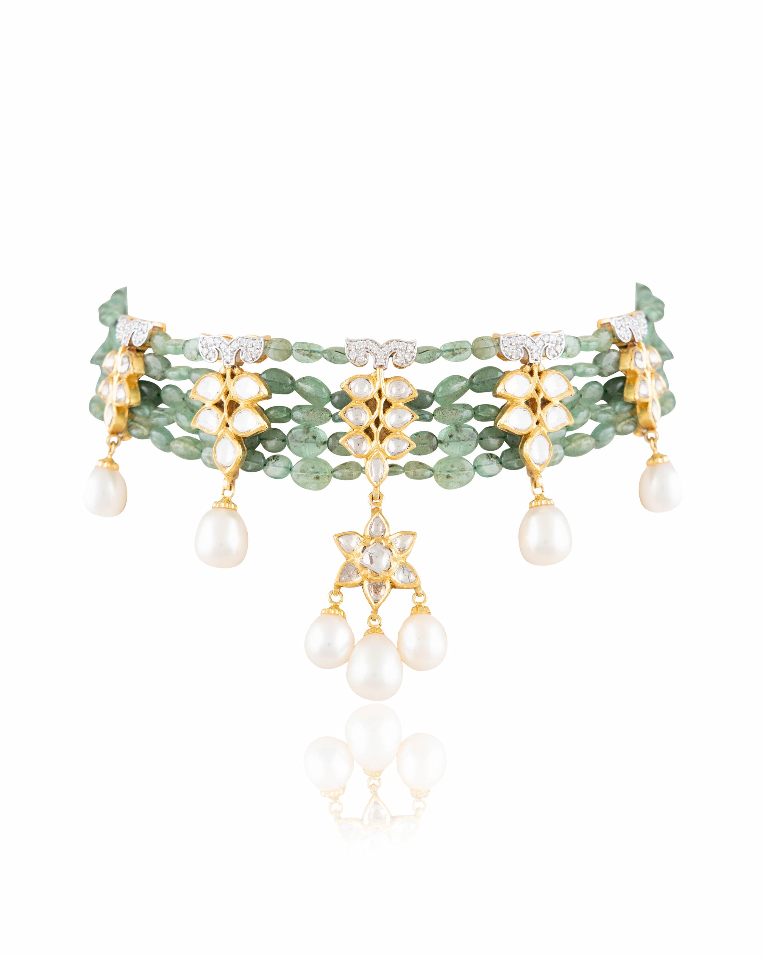 Vithika Polki And Diamond Bead Choker