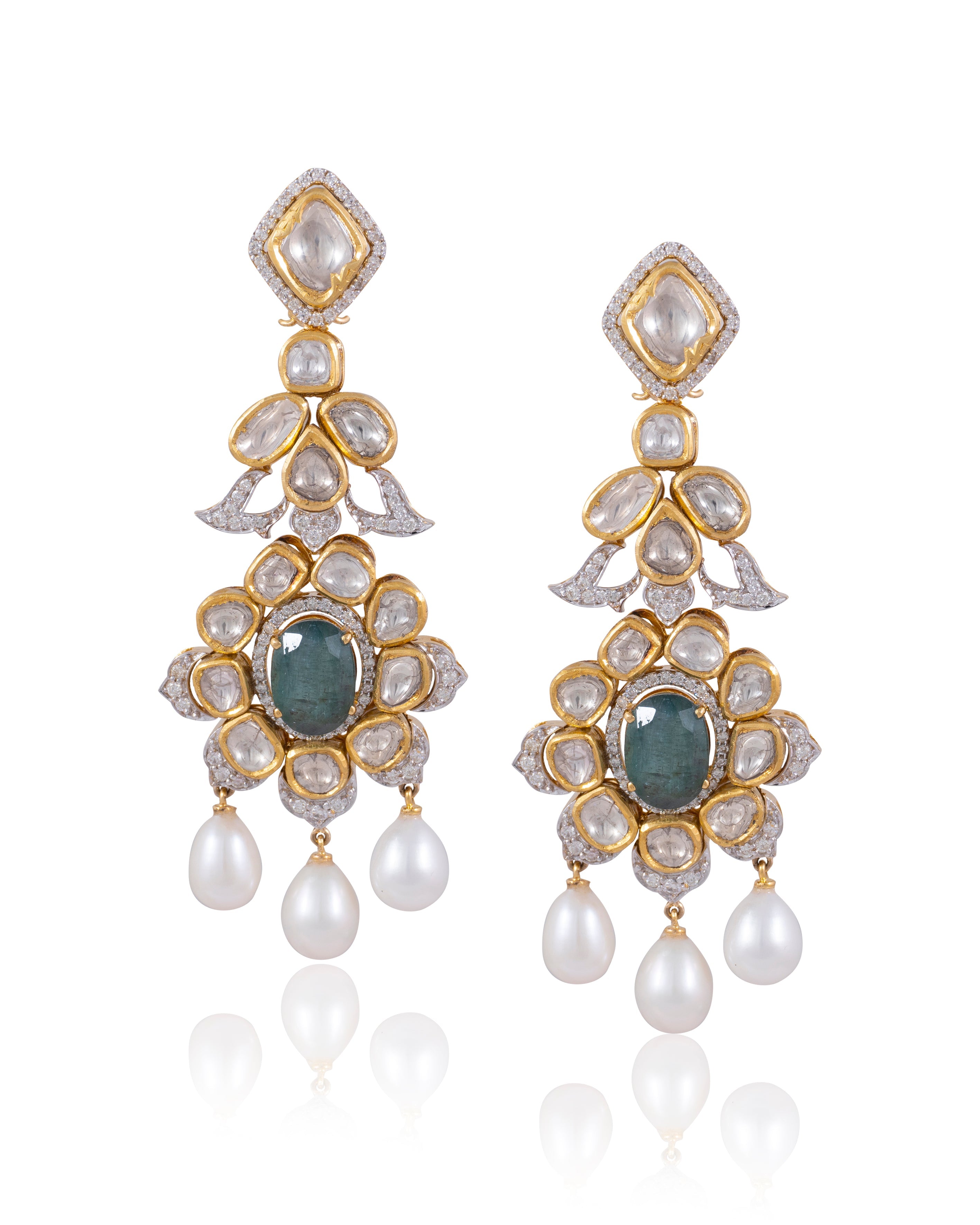 Zalak Polki Long Earrings