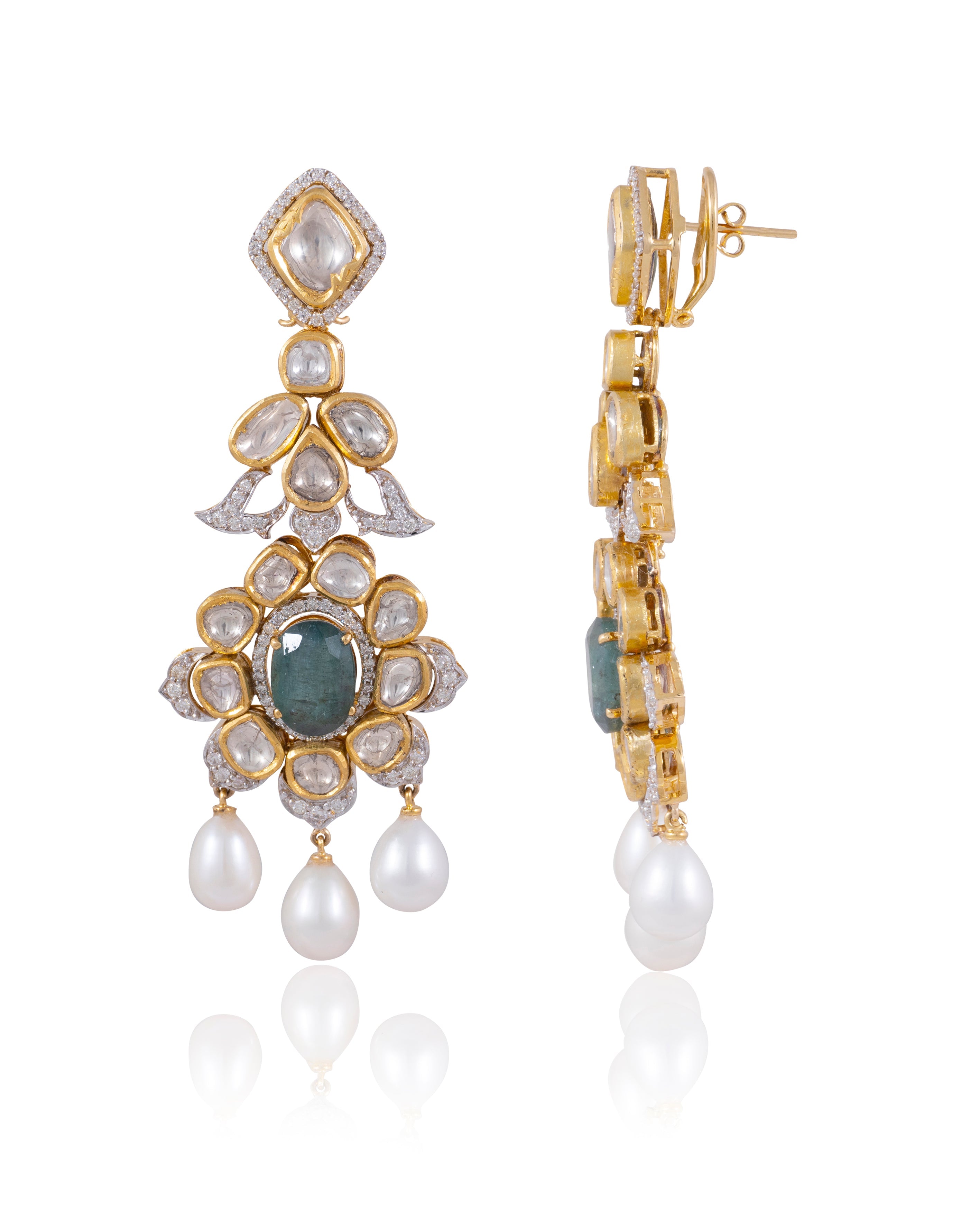 Zalak Polki Long Earrings