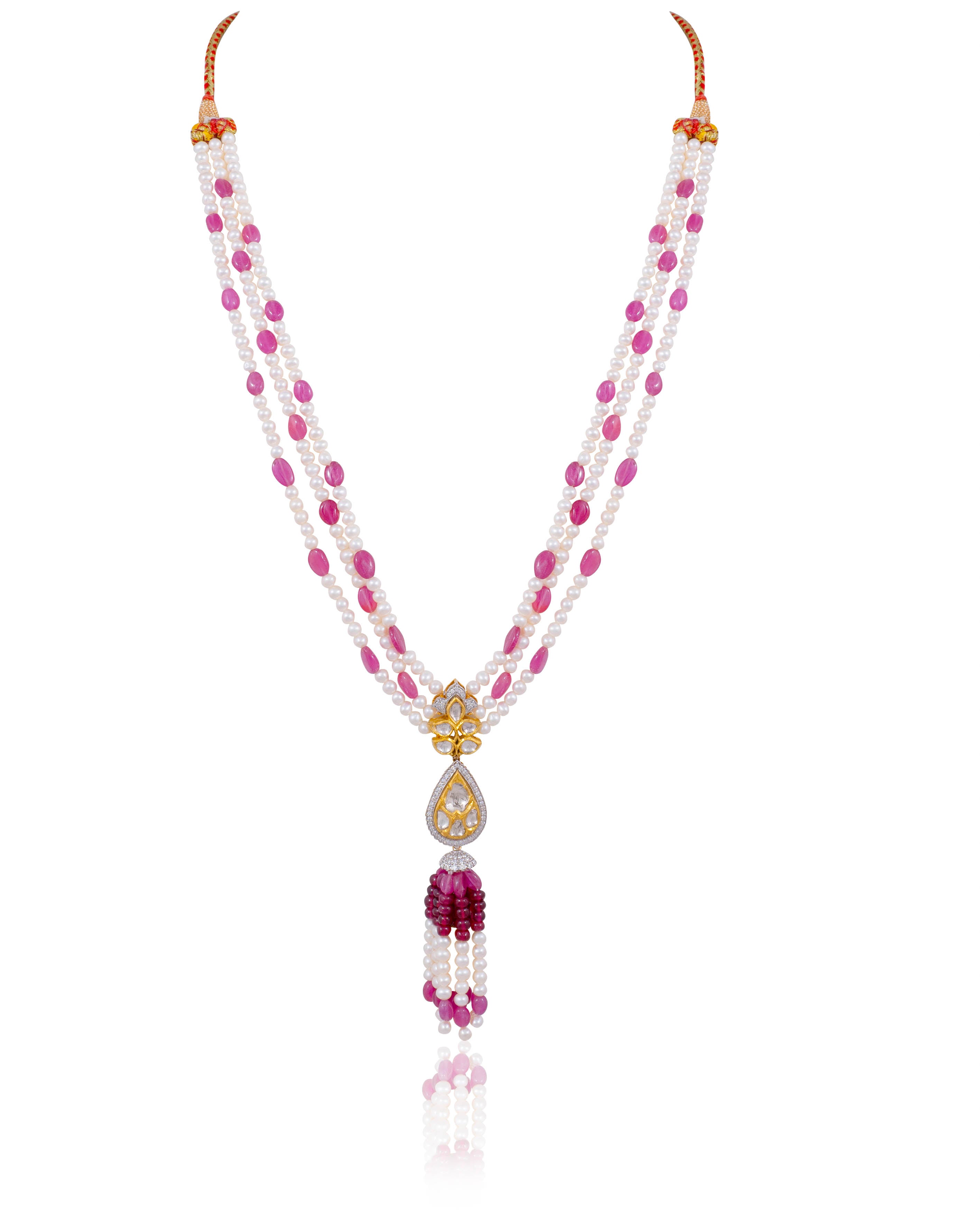 Nimrit Polki And Diamond Bead Pendants