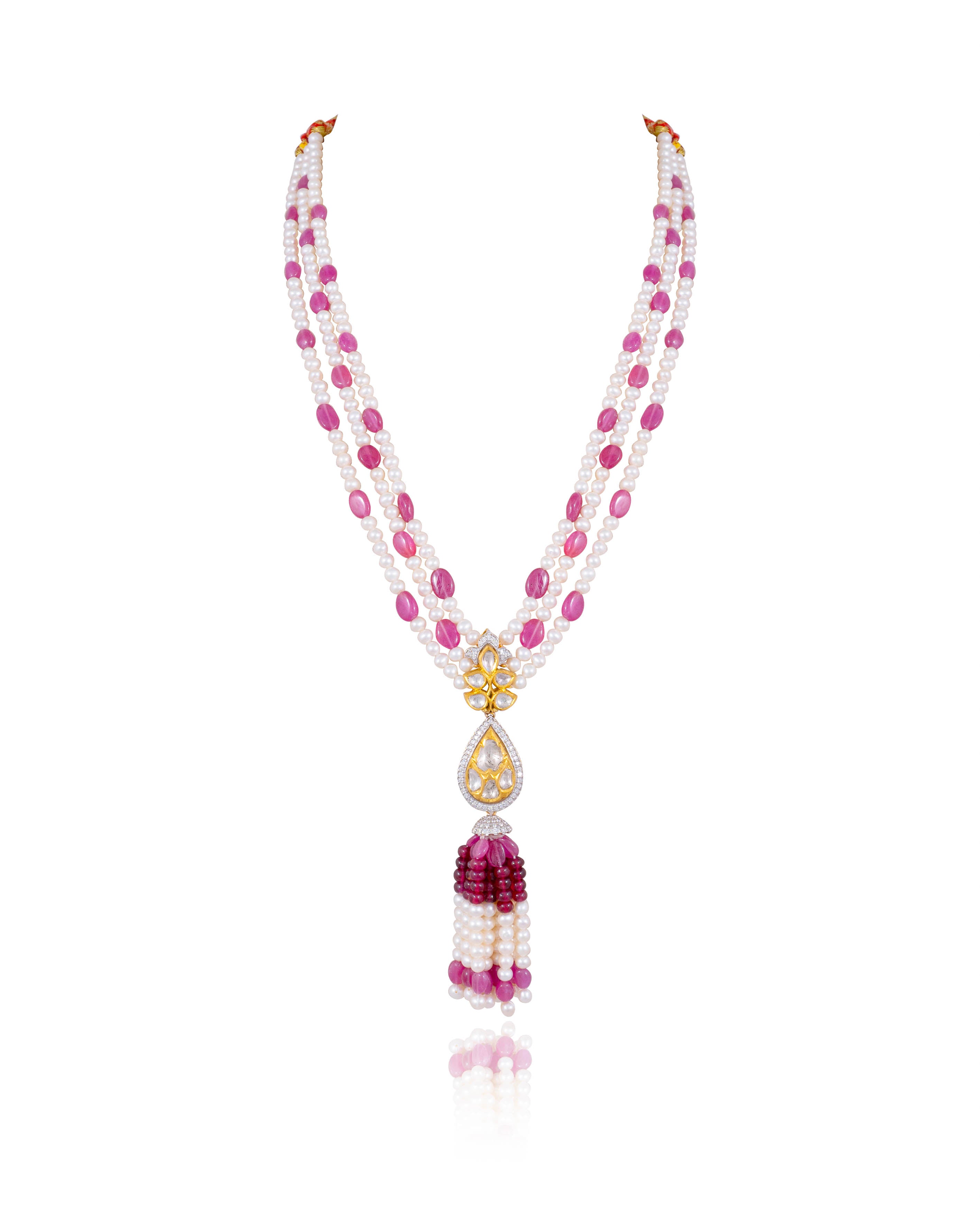 Nimrit Polki And Diamond Bead Pendants