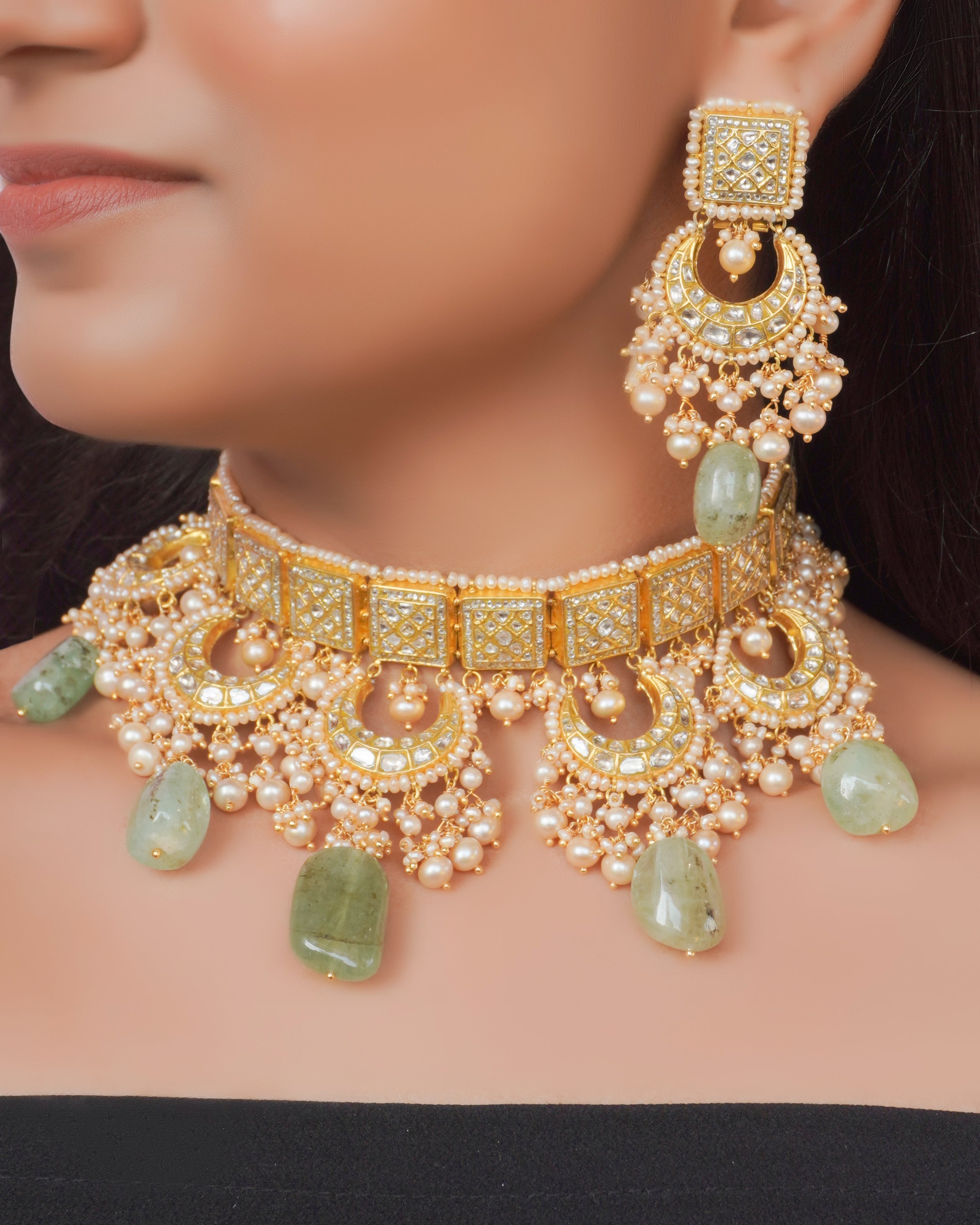 Tiffani Choker and Tafida Chandbalis Polki Set