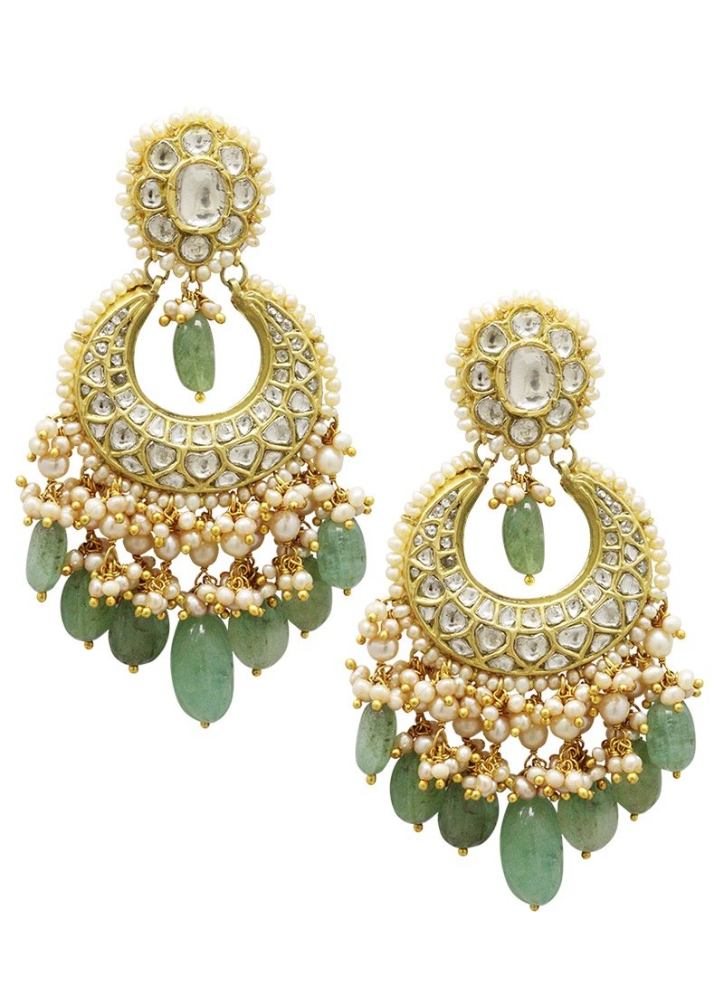 Sarojita Necklace And Naveena Chandbalis Polki Set