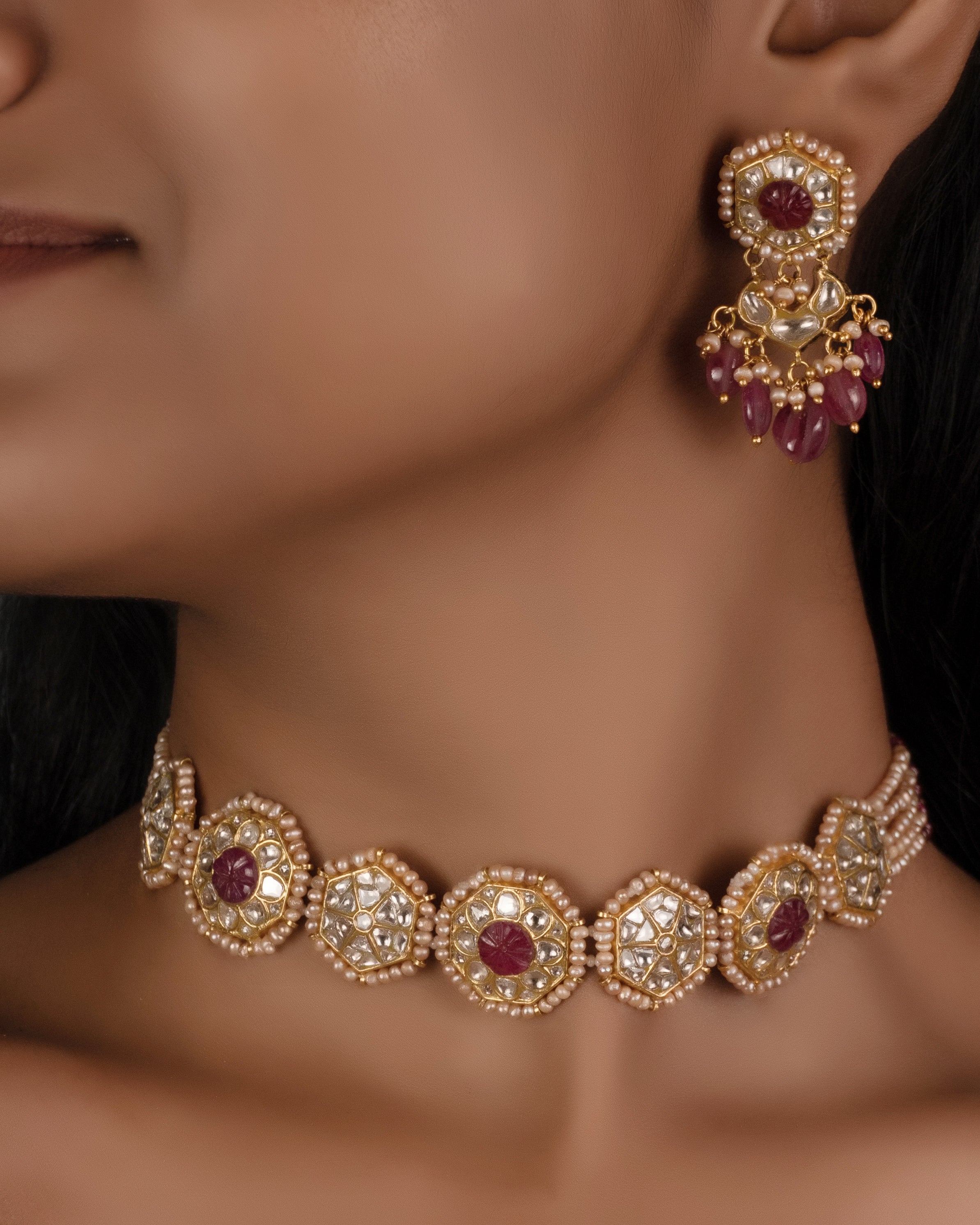 Jasmin Choker and Mulail Chandbalis Polki Set