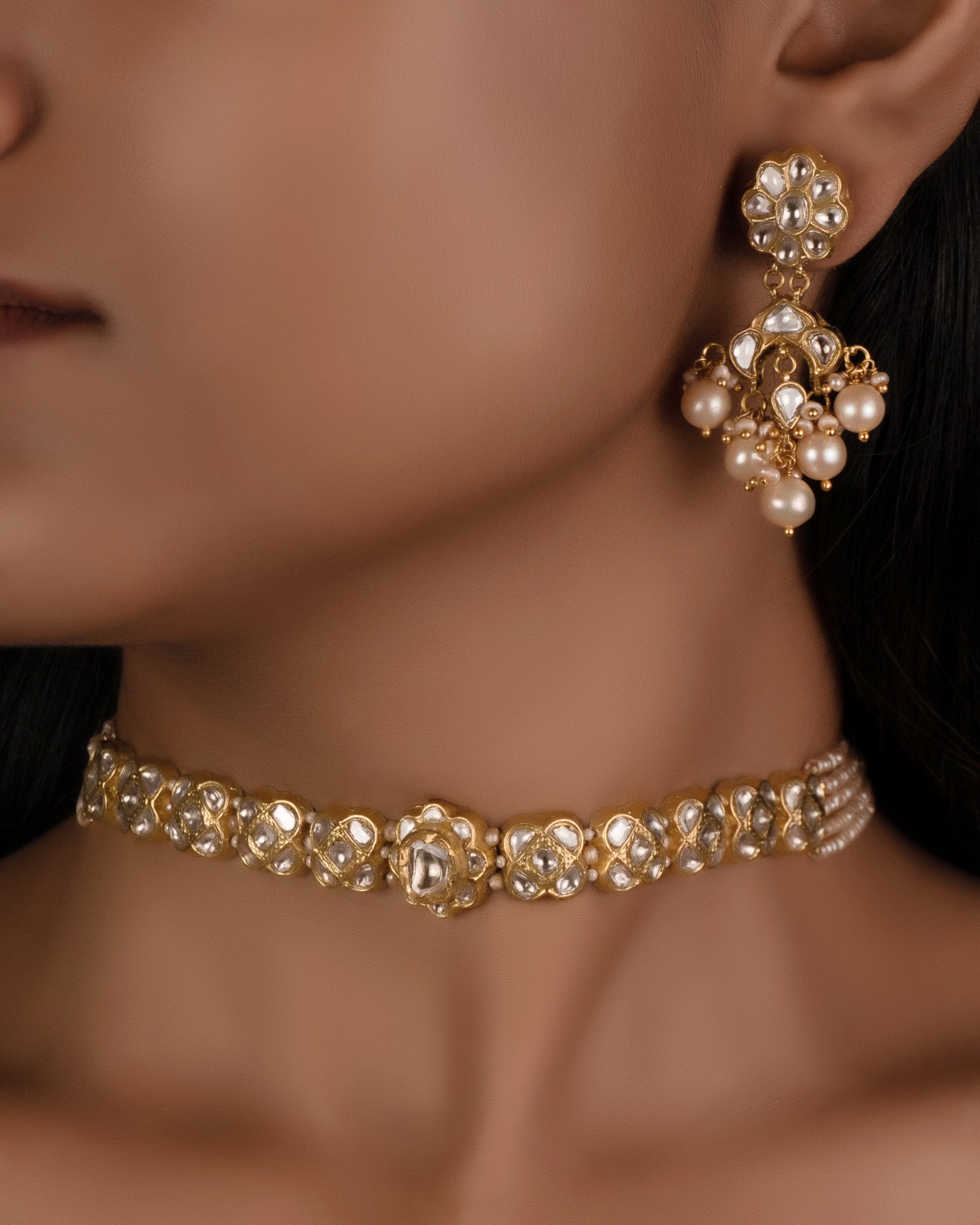 Arshiya Choker and Ghaziyah Chandbalis Polki Set