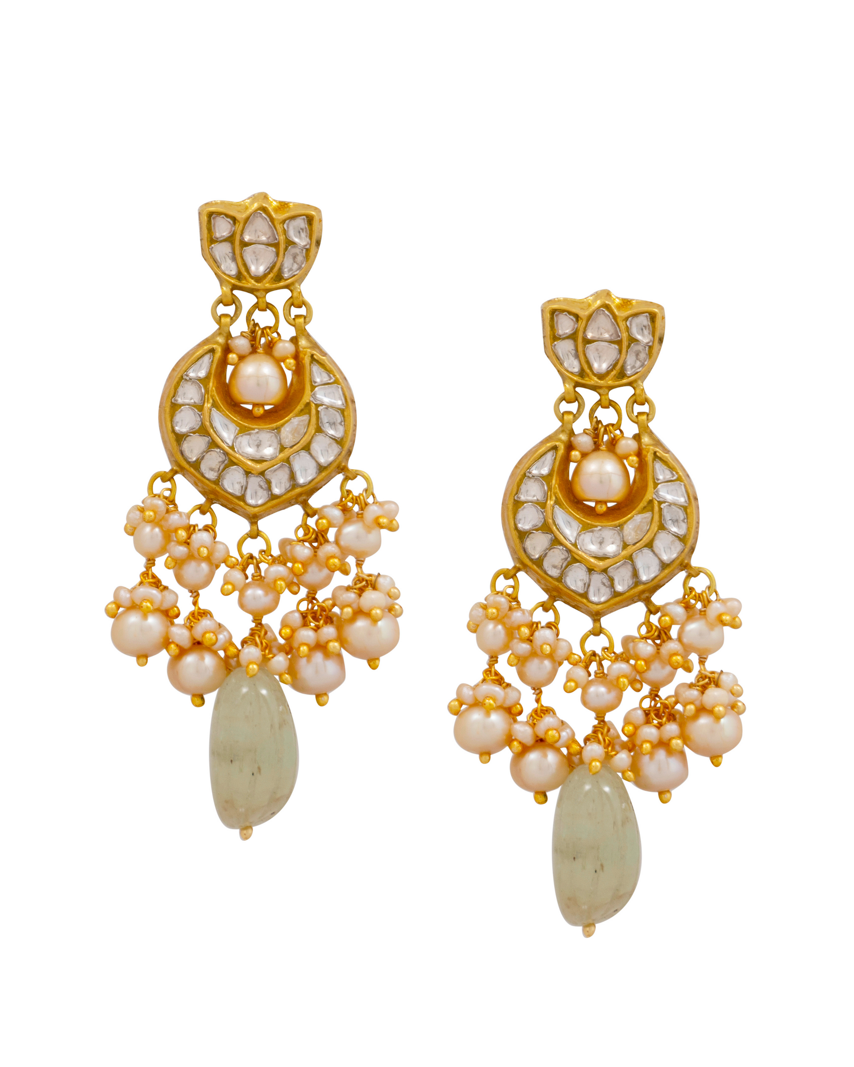 Kinika Necklace and Latif Chandbalis Polki Set