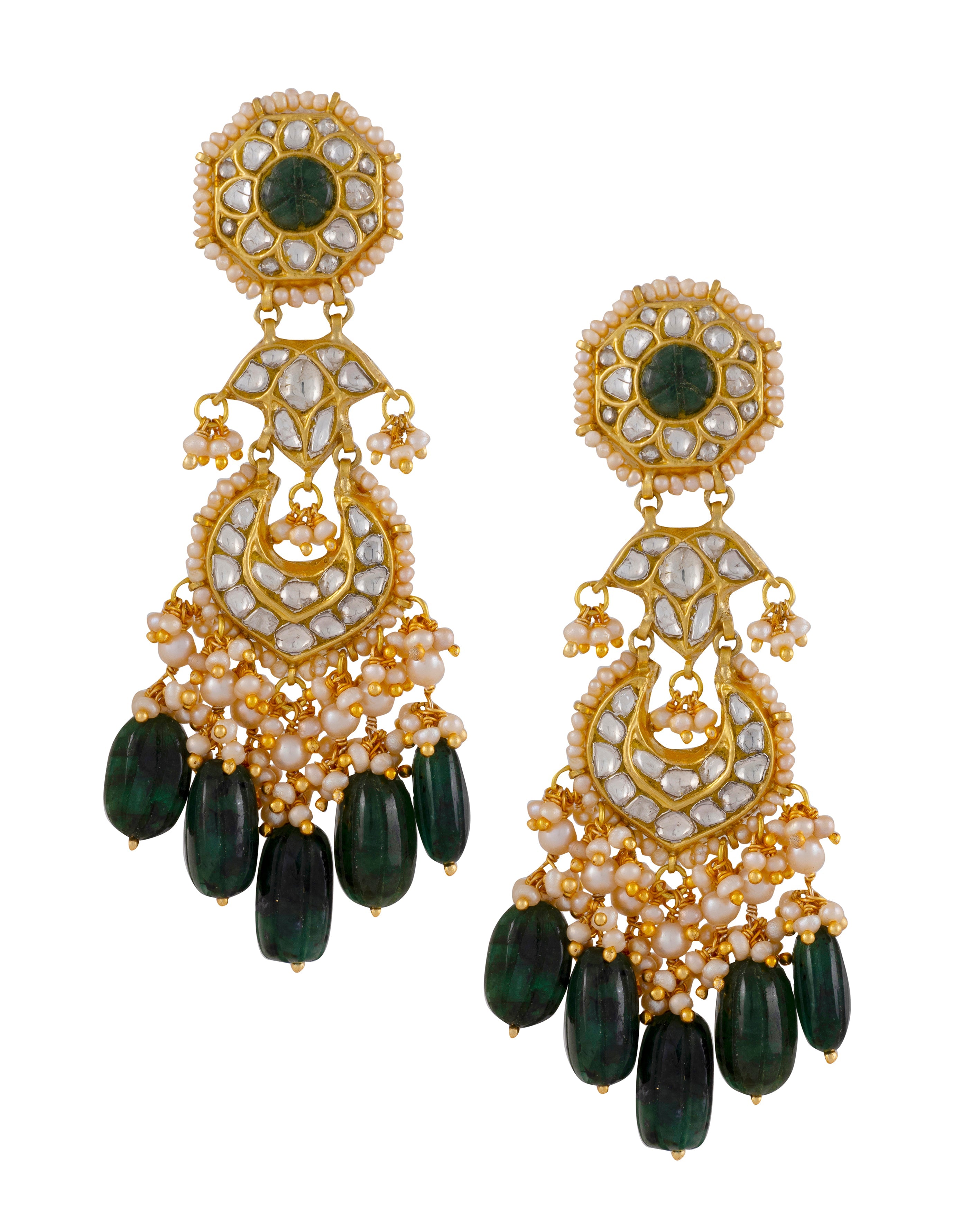 Piyu Necklace and Raafi Chandbalis Polki Set