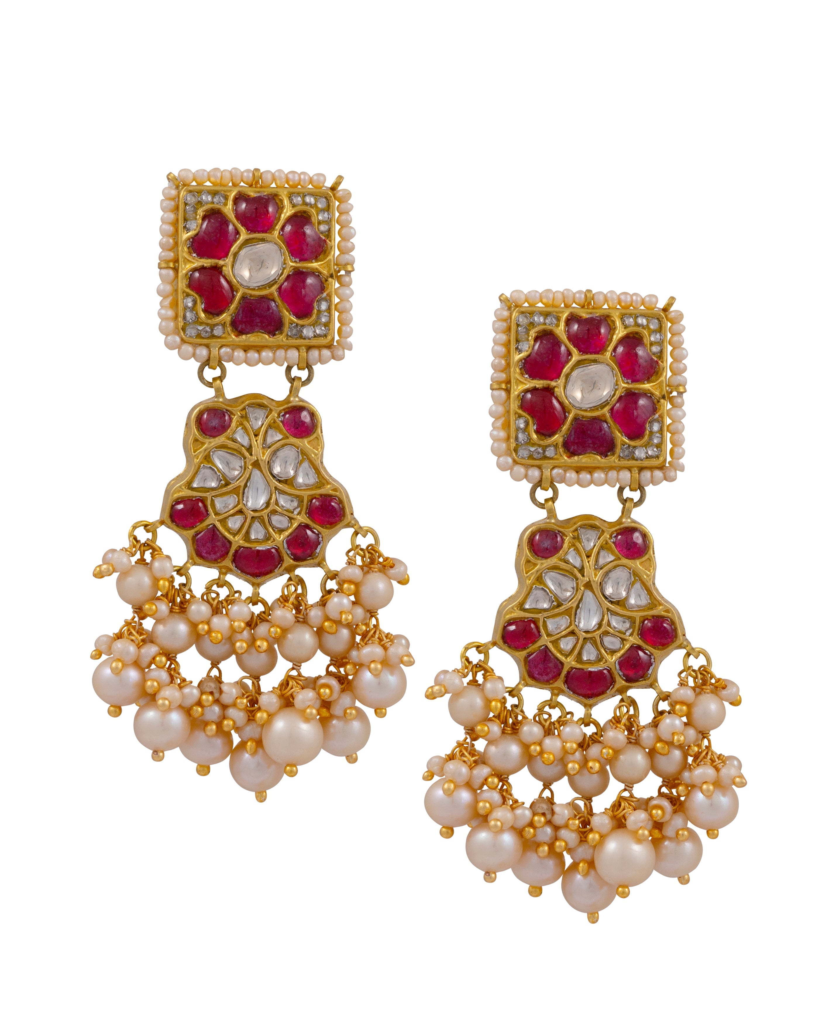 Kusha Polki Long Earrings