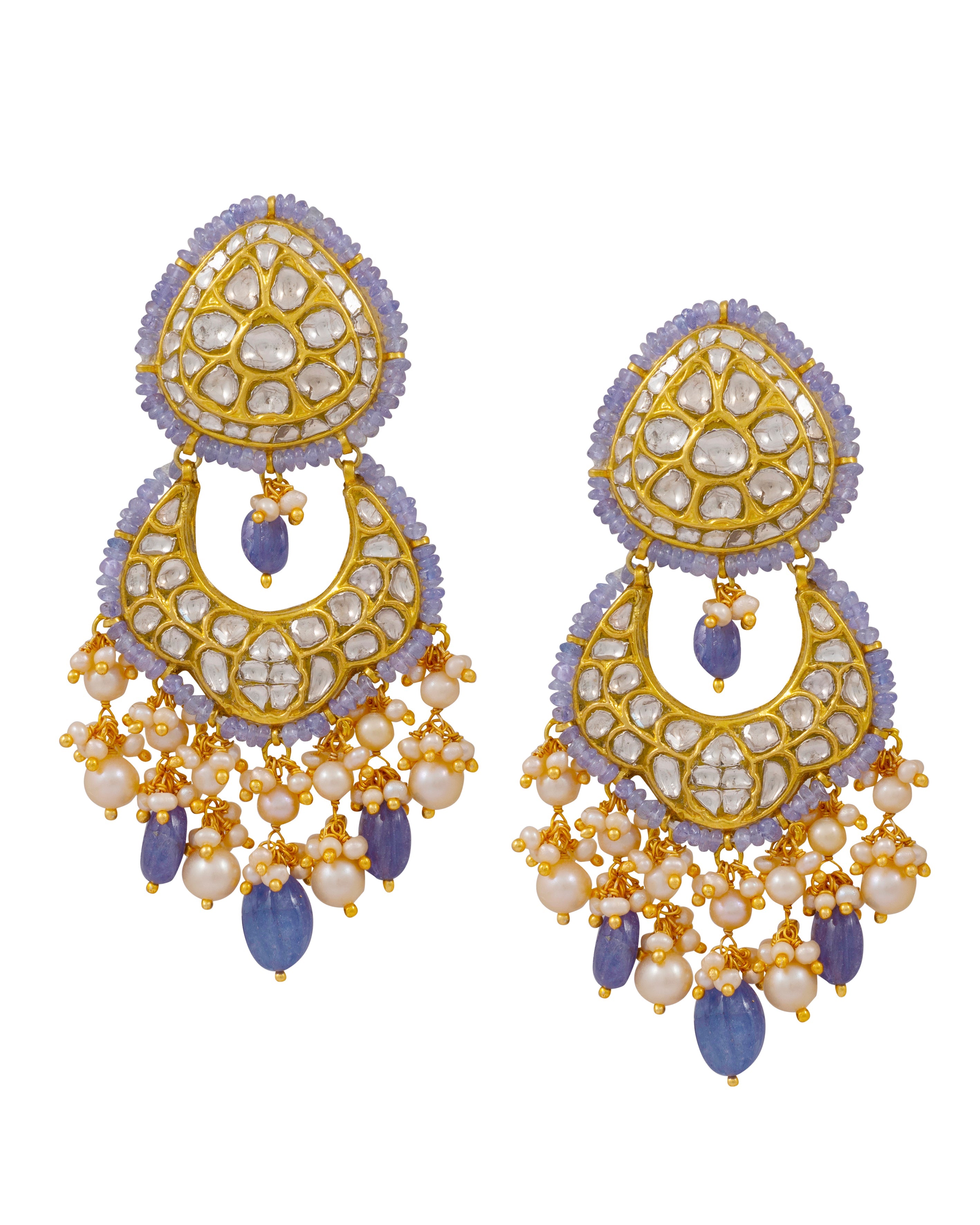 Chaitania Necklace and Anjali Chandbalis Polki Set