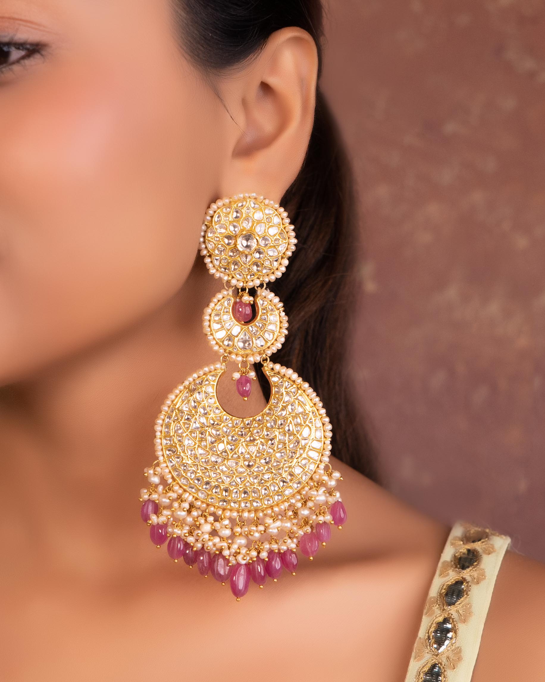 Purva Polki Chandbalis - NO ORDERS