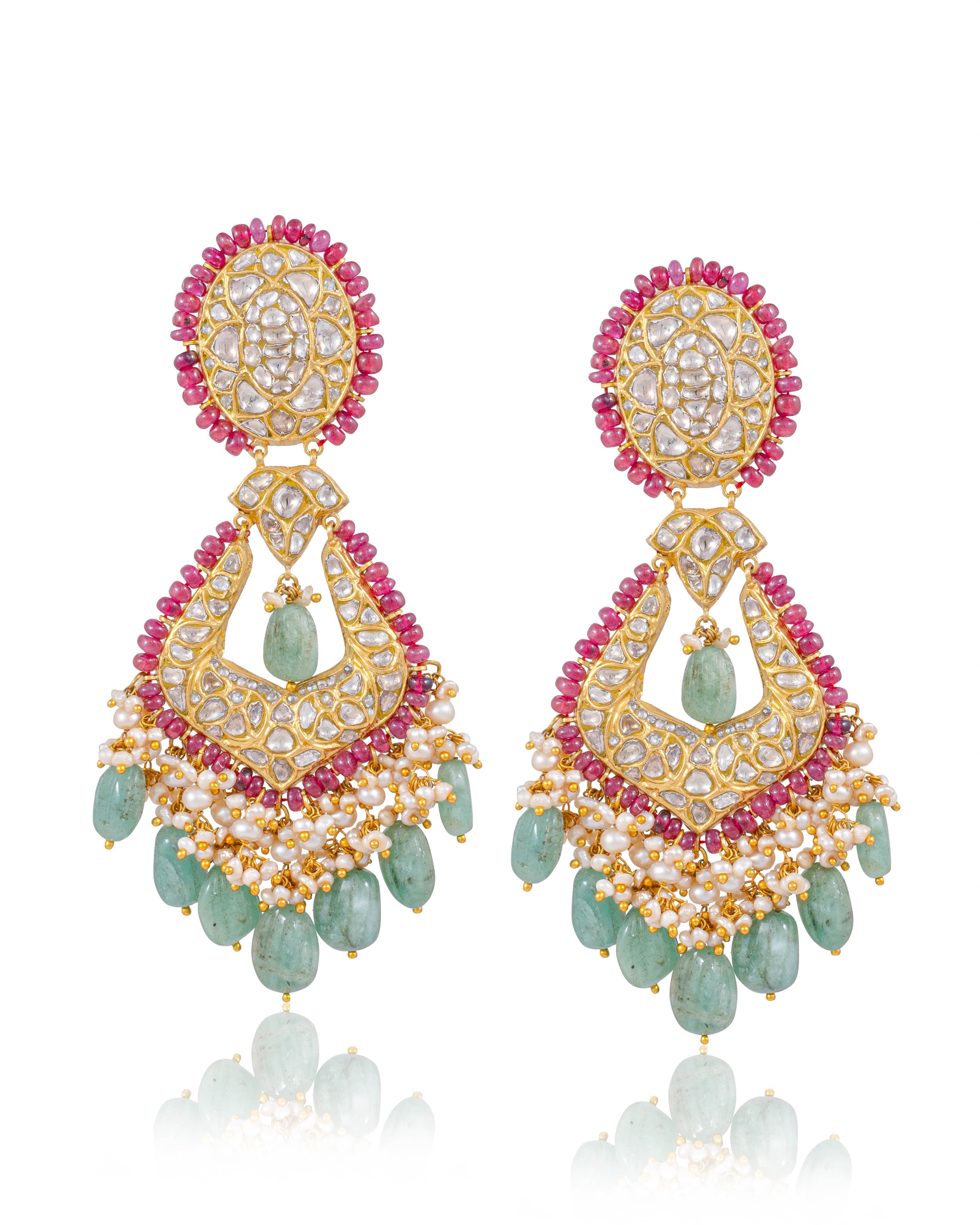 Niyati Necklace And Tejal Chandbalis Polki Set