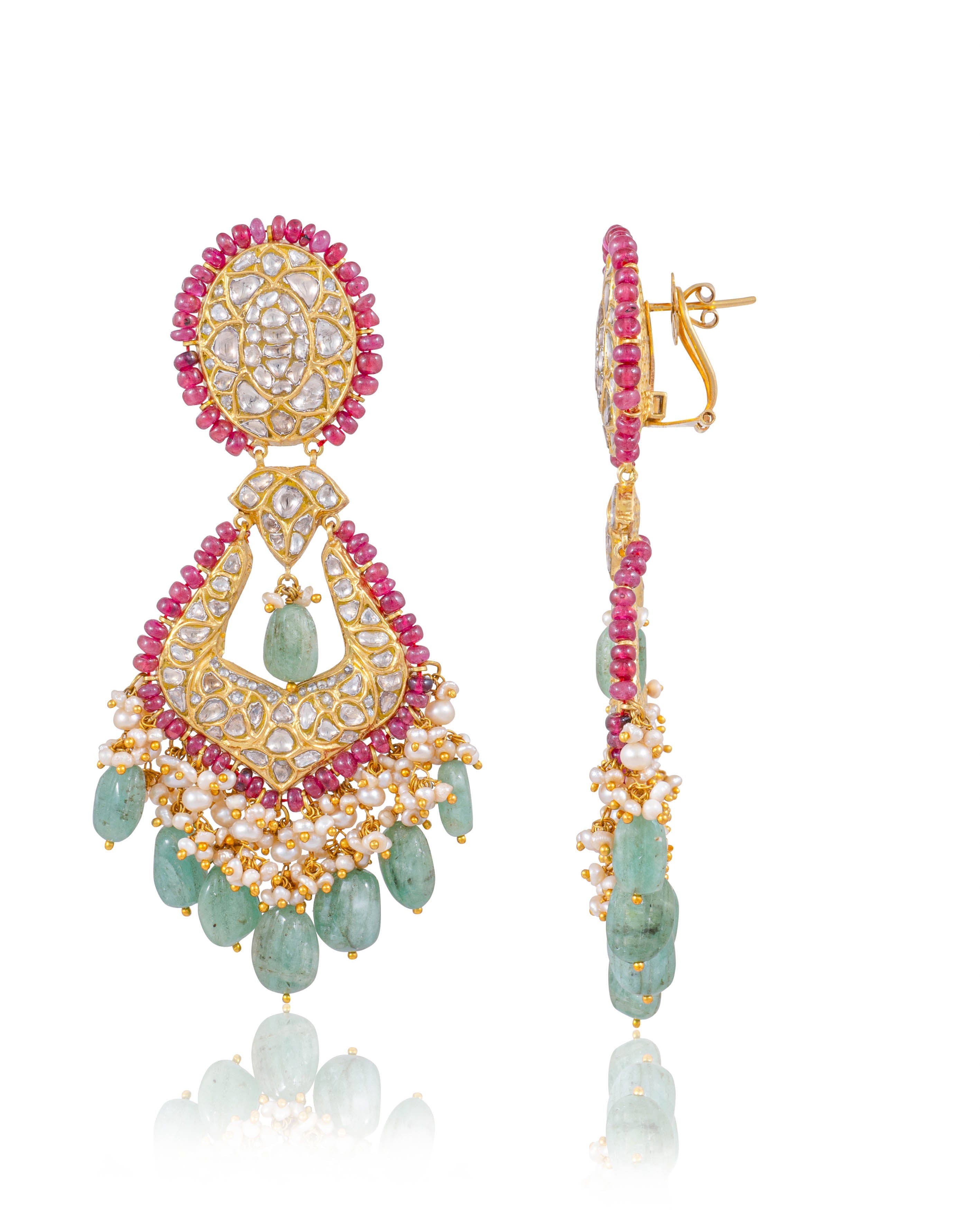 Niyati Necklace And Tejal Chandbalis Polki Set