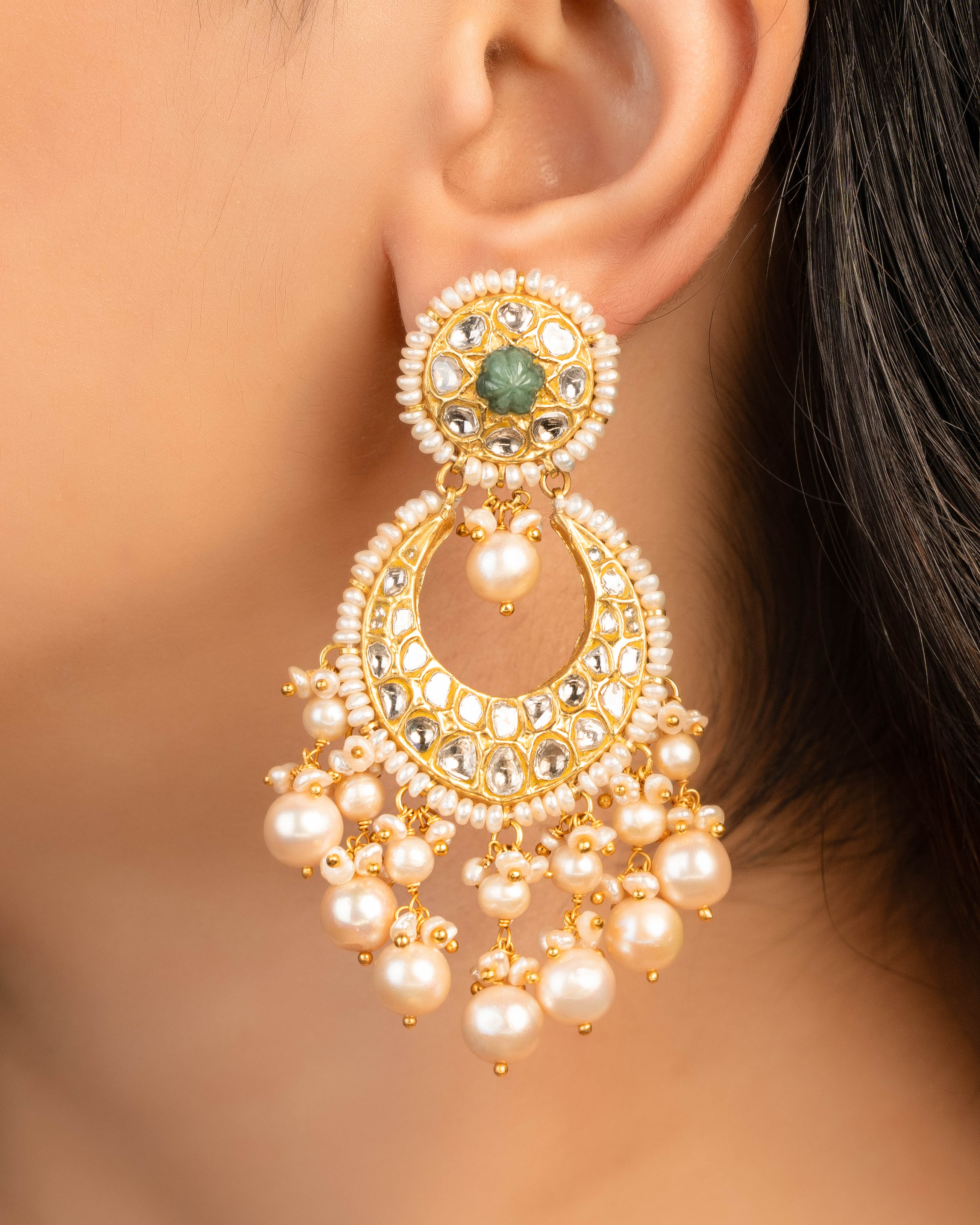 Suhana Necklace And Medha Chandbalis Polki Set