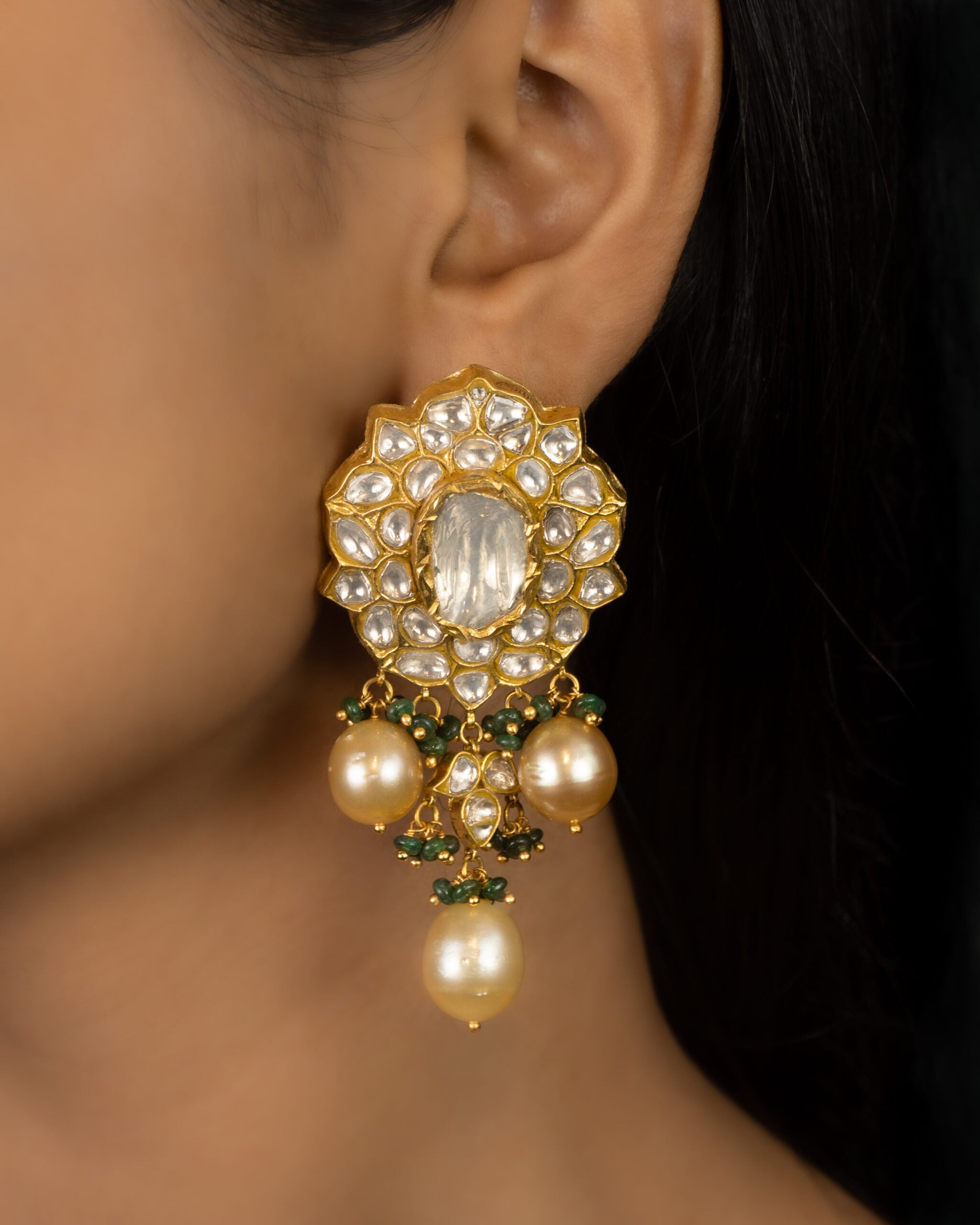 Tarika Polki Long Earrings