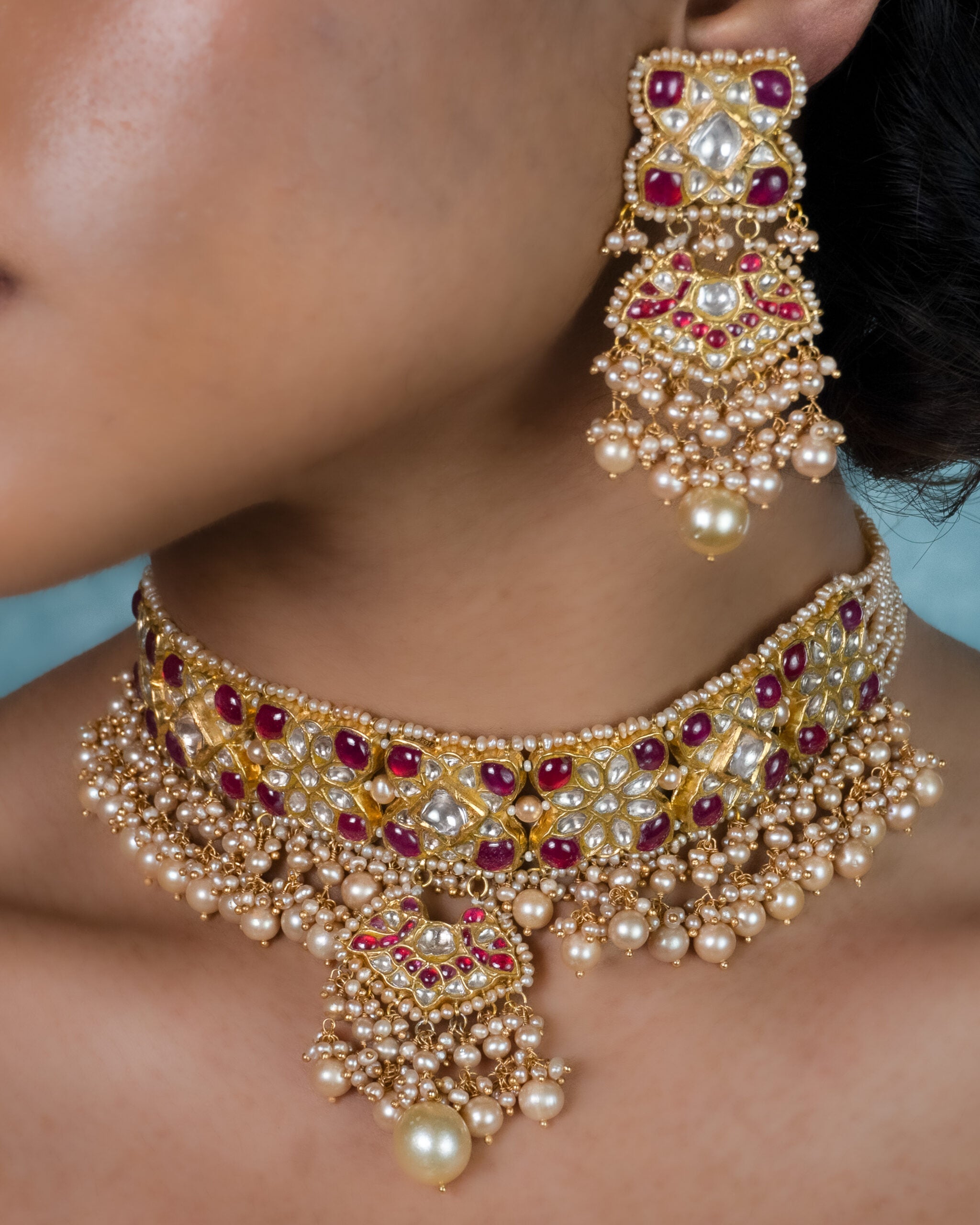 Rambha Polki Long Earrings