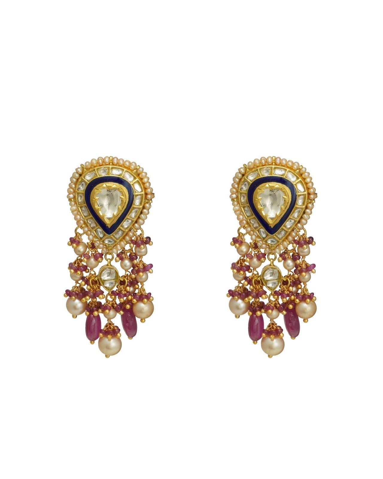 Ranila Polki Long Earrings
