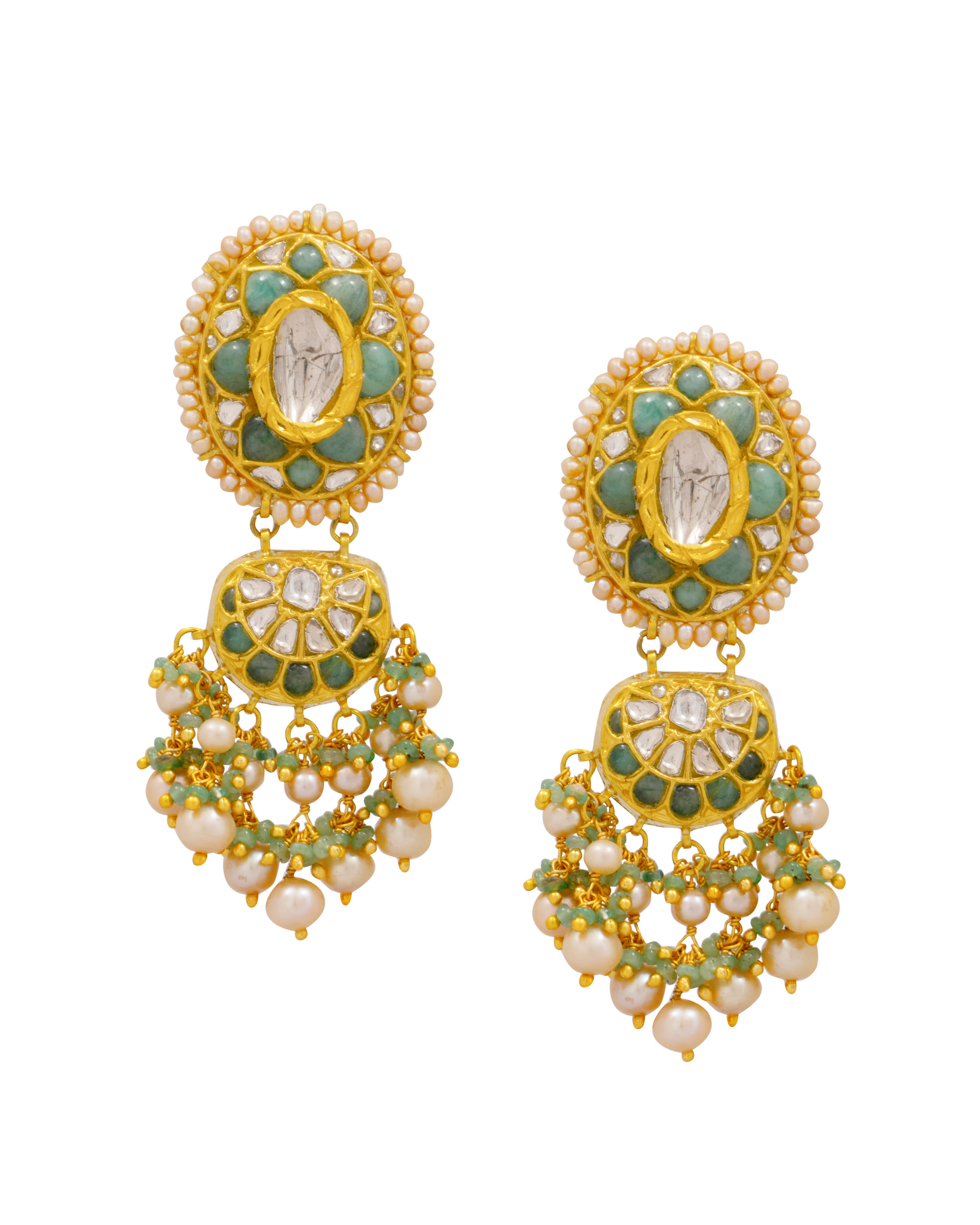 Radhika Polki Long Earrings