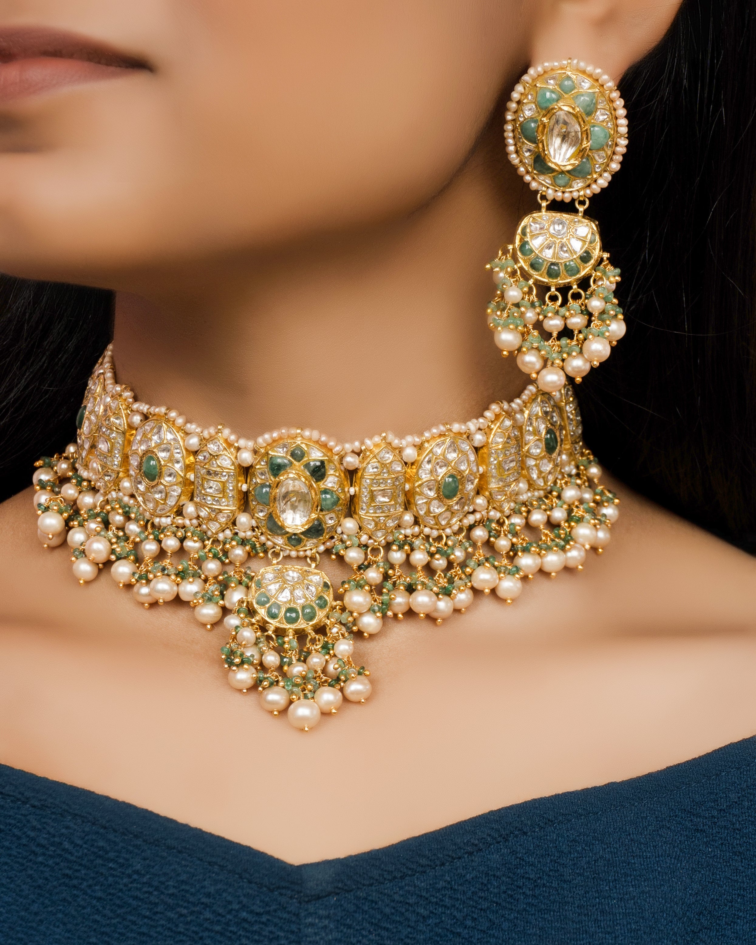 Radhika Polki Long Earrings
