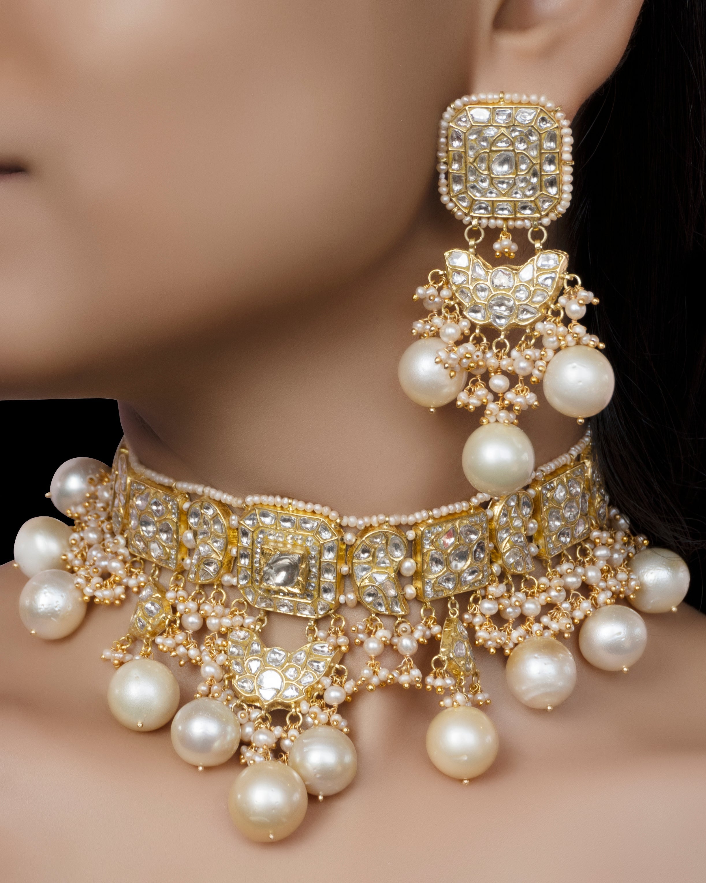 Rukshana Polki Long Earrings
