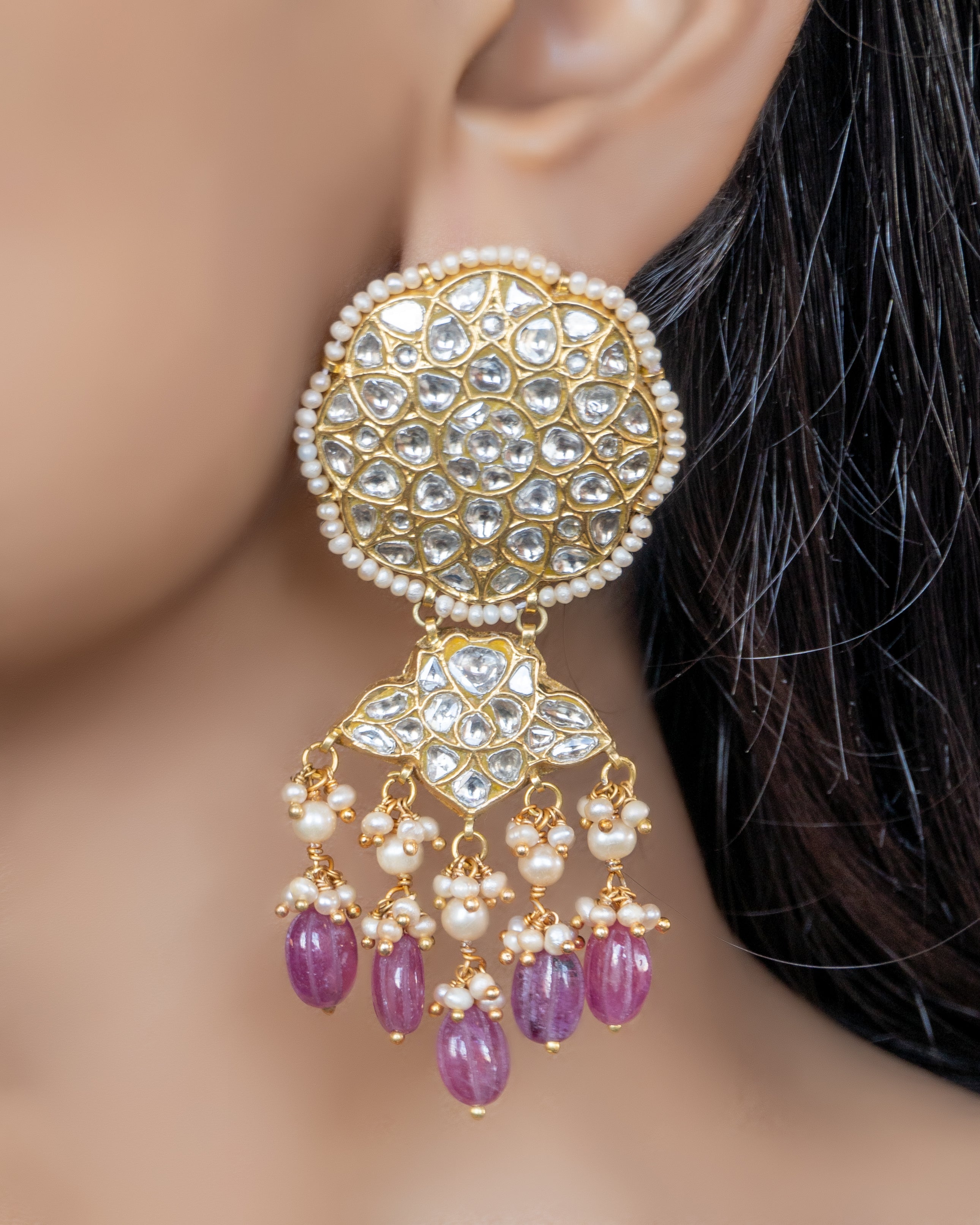 Kriti Polki Long Earrings