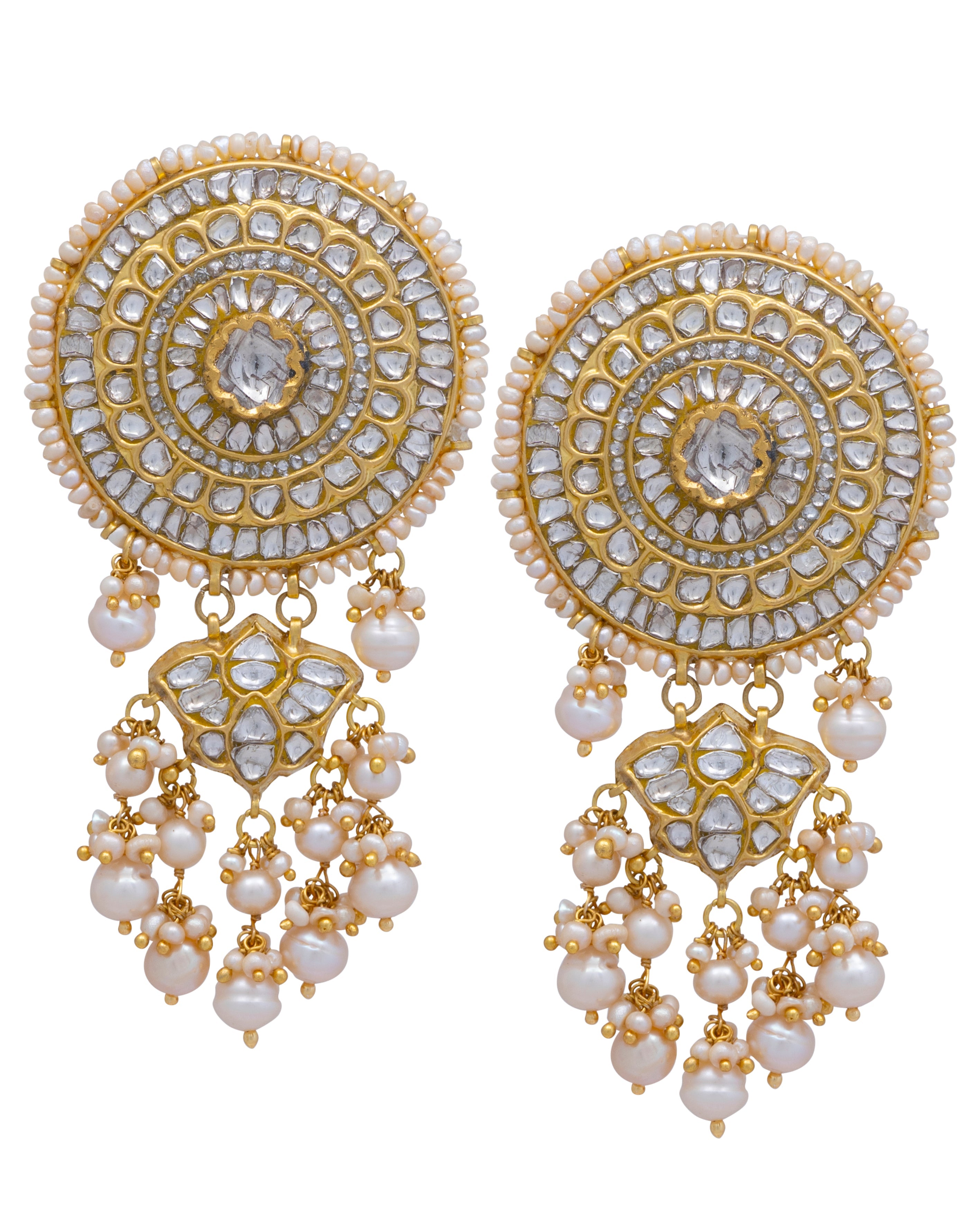 Shaina Polki Long Earrings