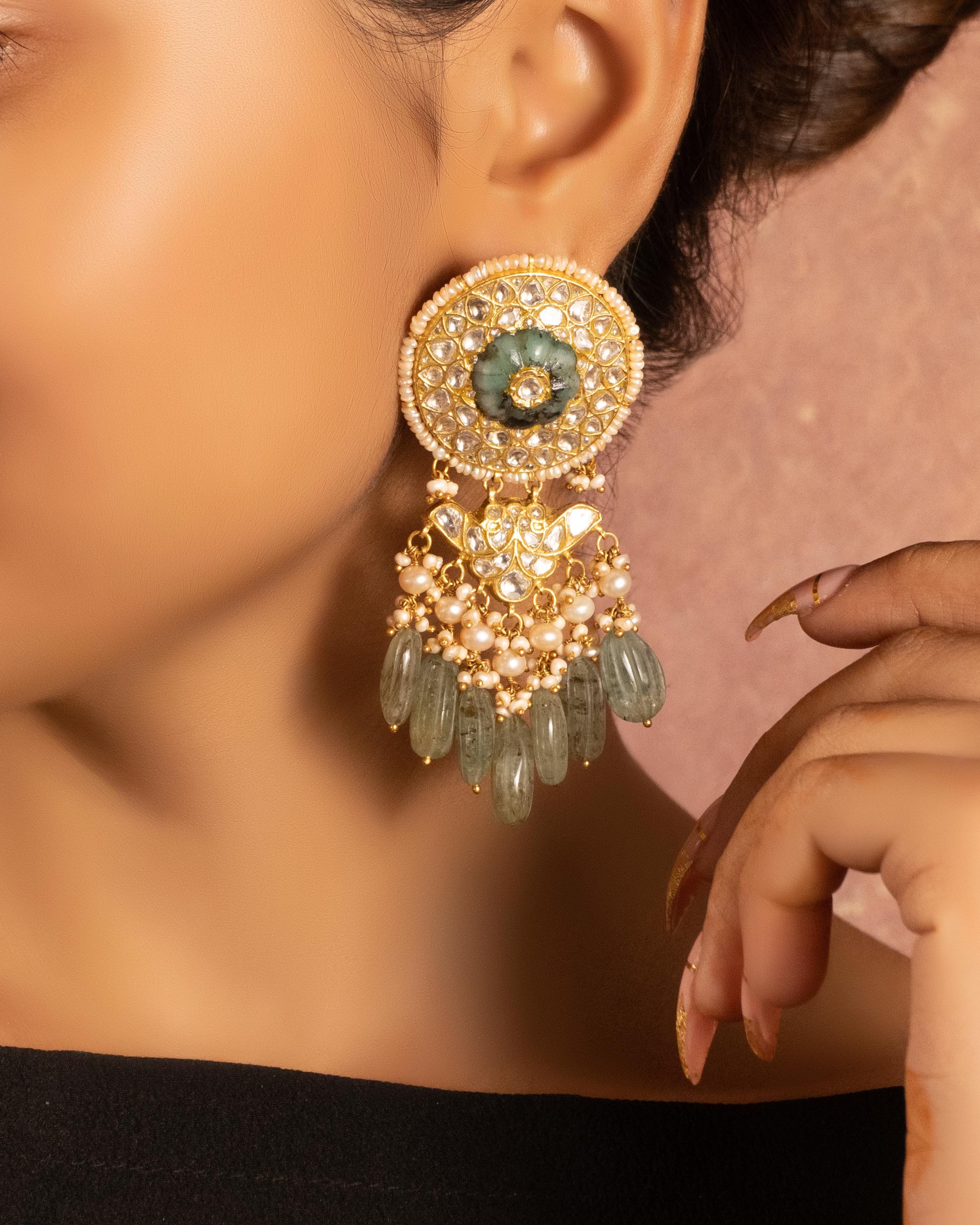 Juniper Polki Long Earrings