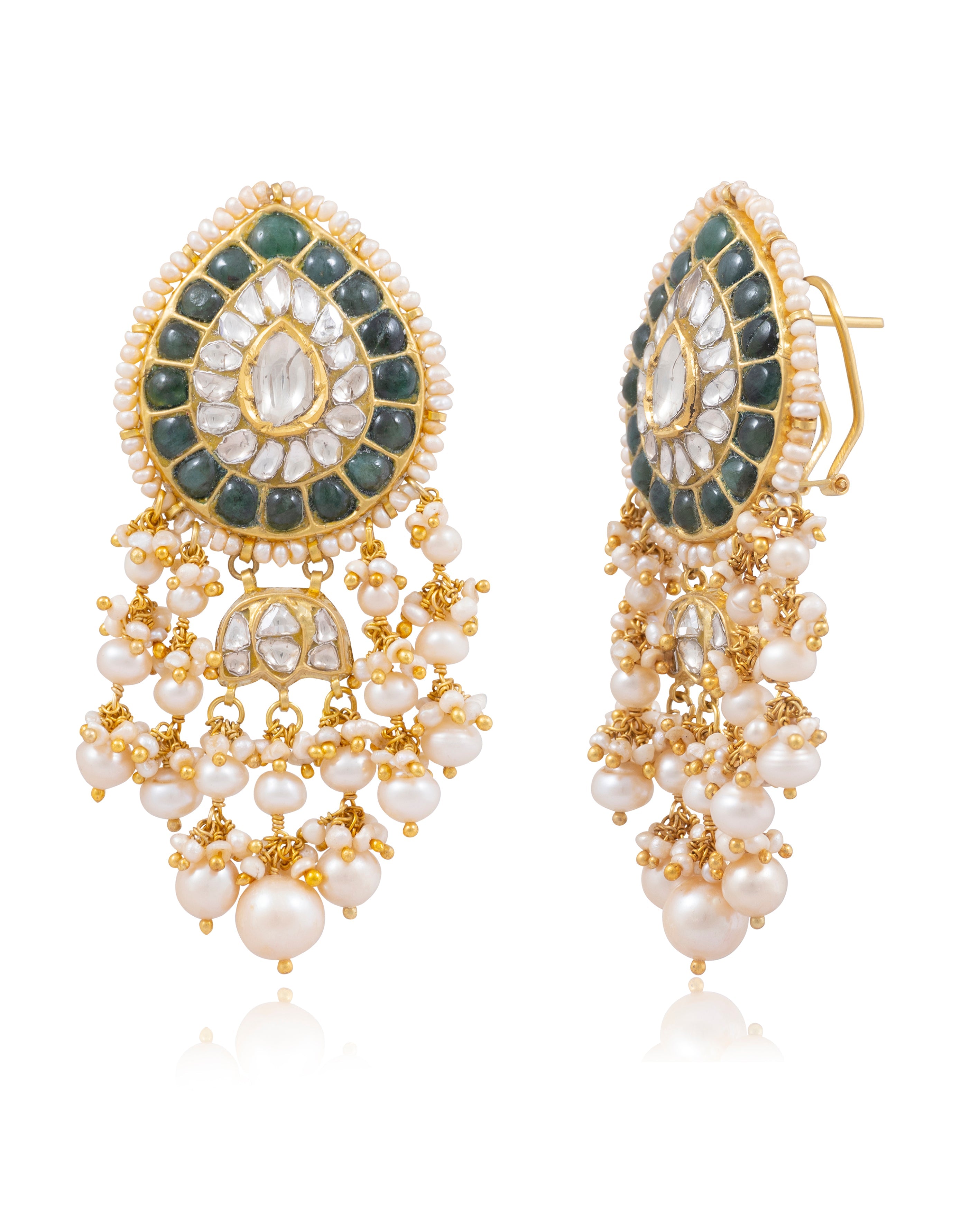 Mitika Bead Choker and Rucheeka Long Earrings Polki Set