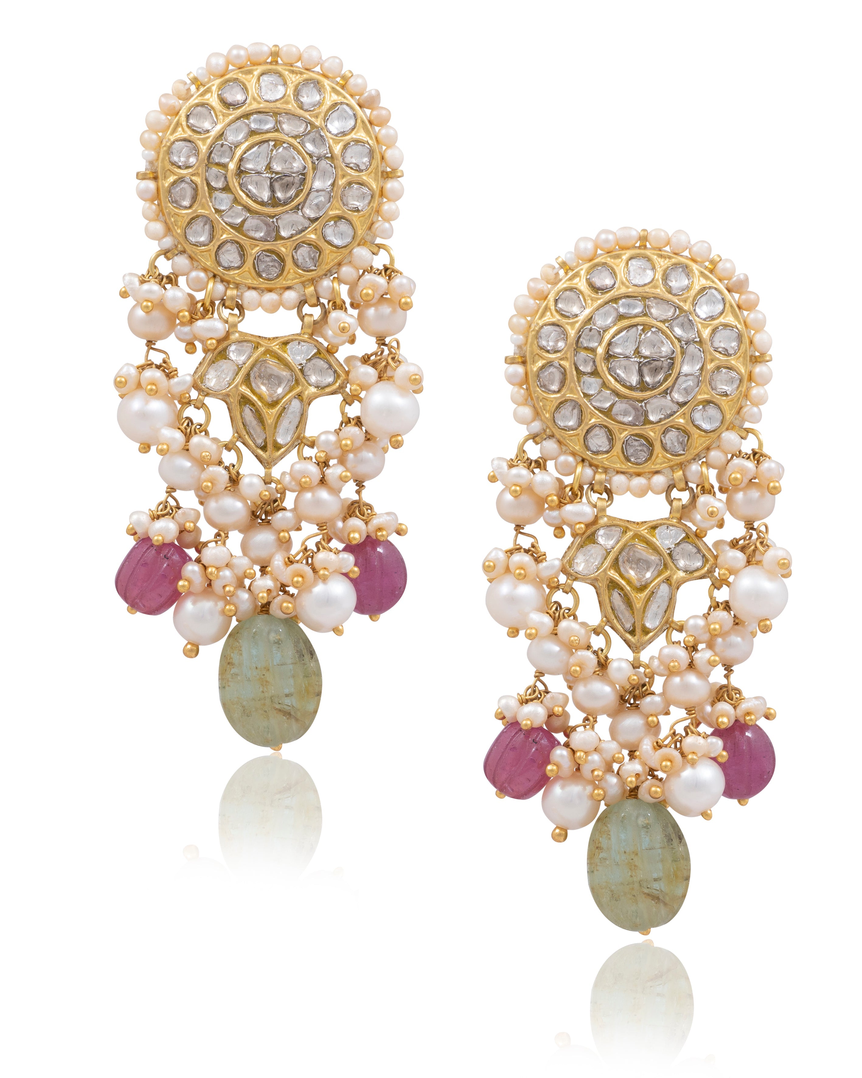 Darshana Polki Long Earrings