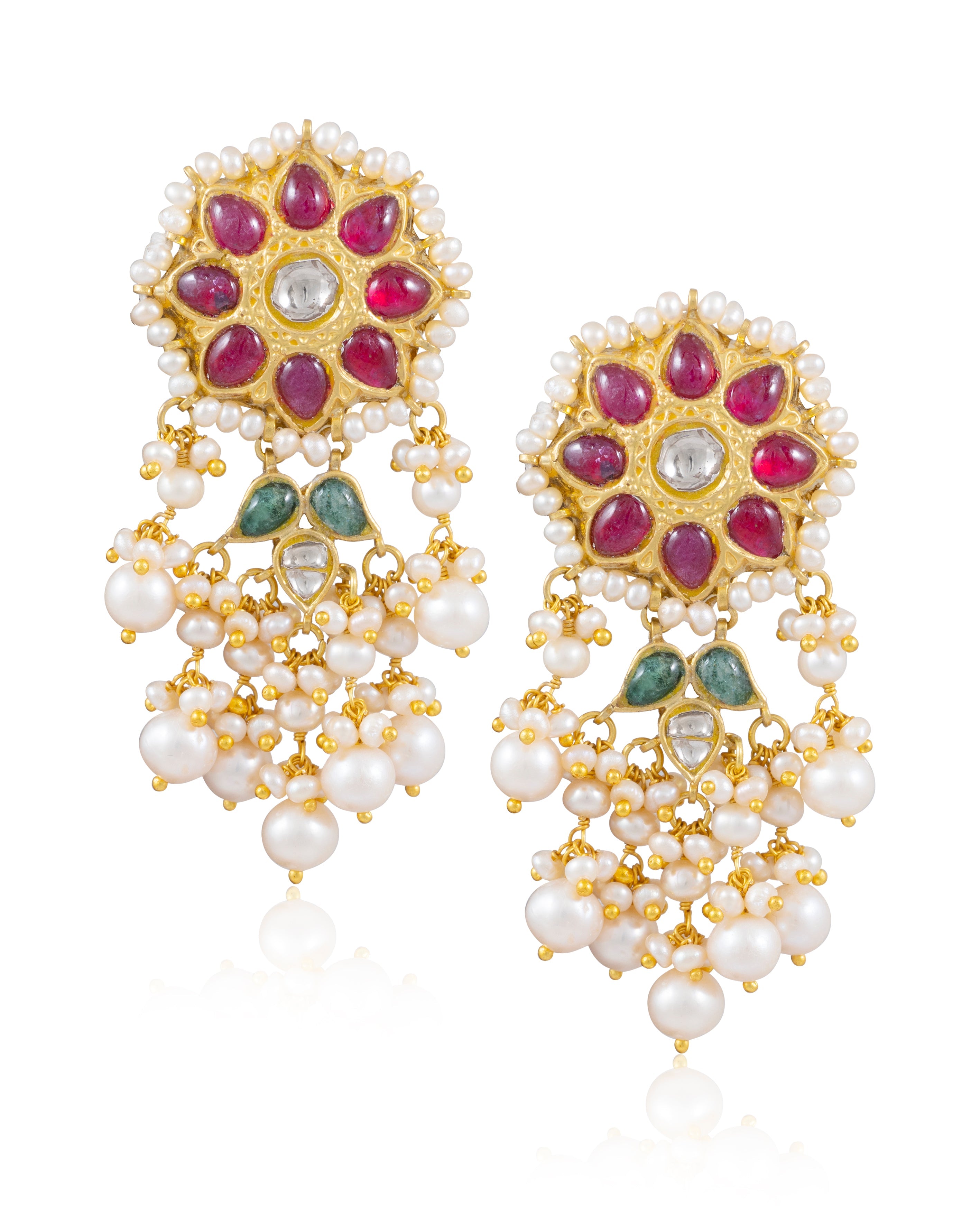 Samira Choker And Shaziya Long Earrings Polki Set