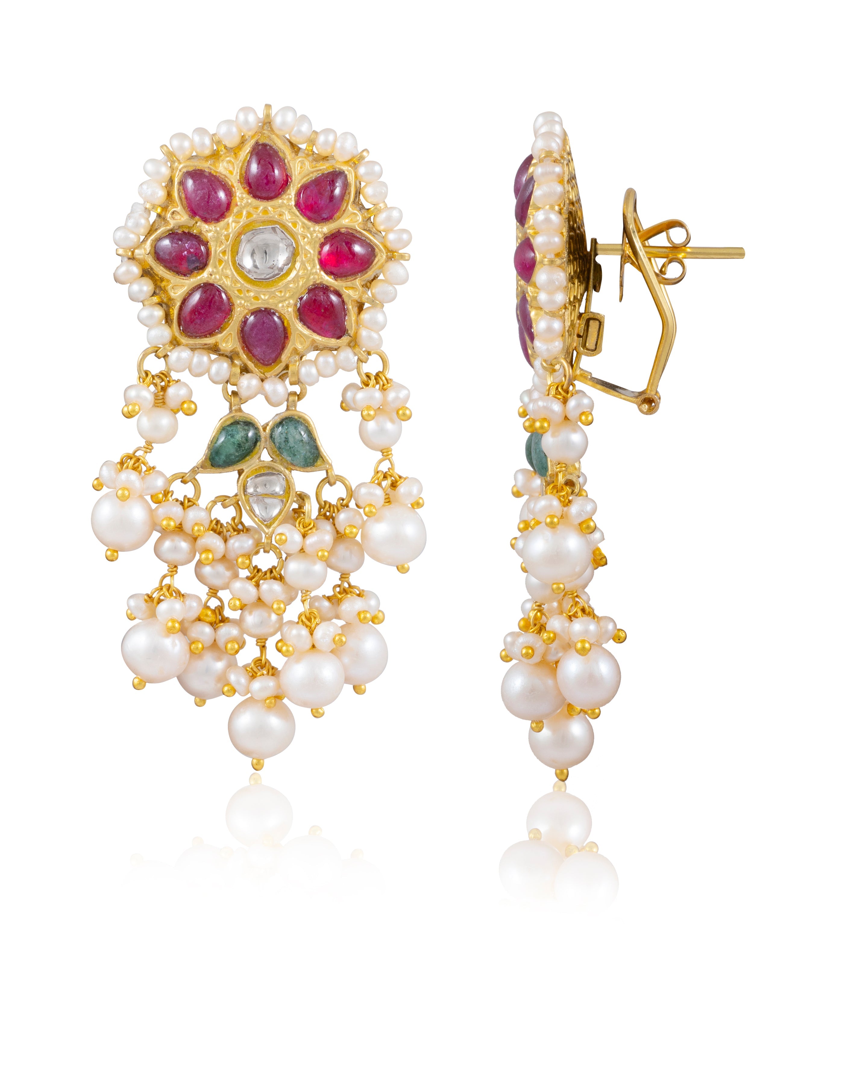 Samira Choker And Shaziya Long Earrings Polki Set