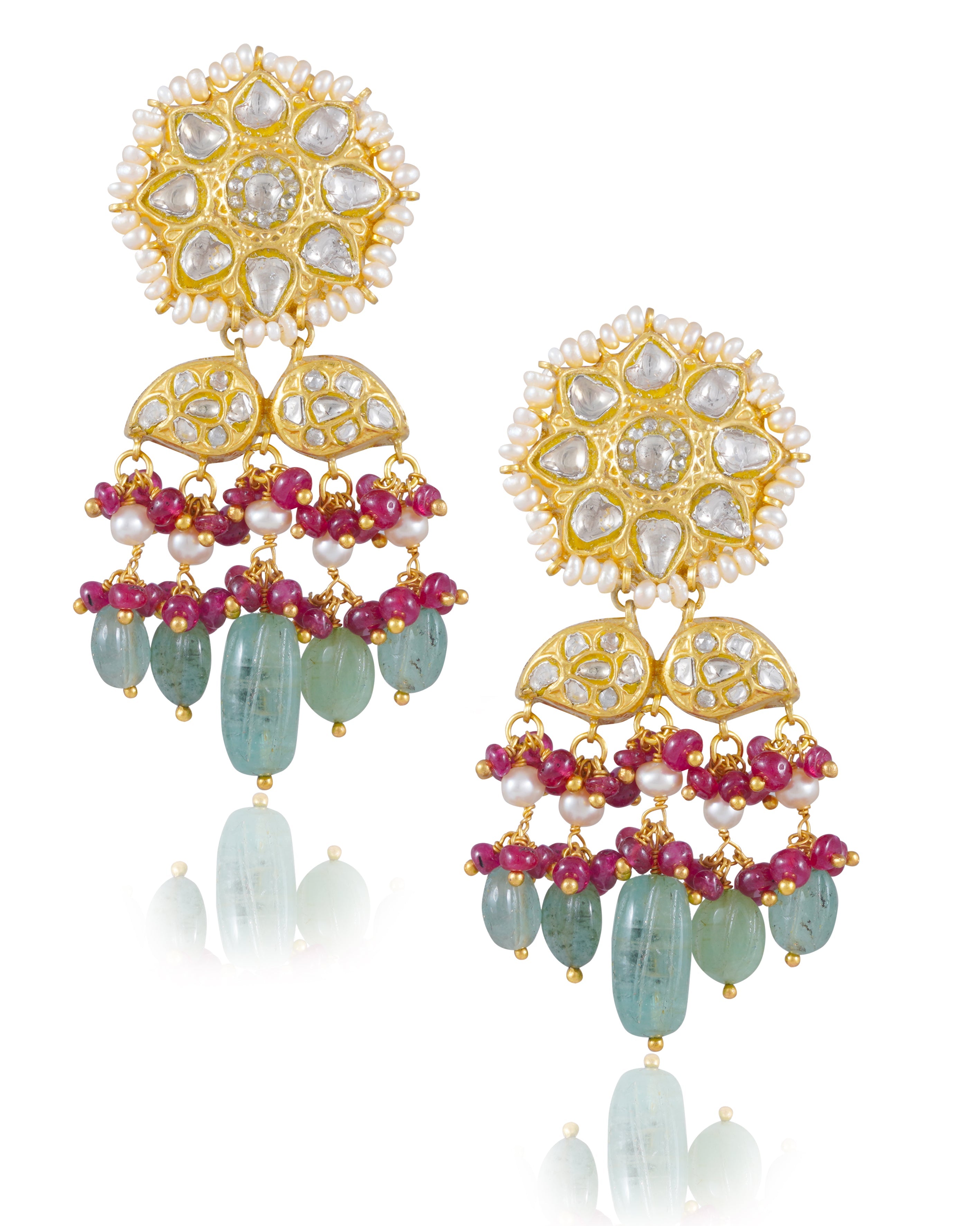 Nadia Polki Long Earrings