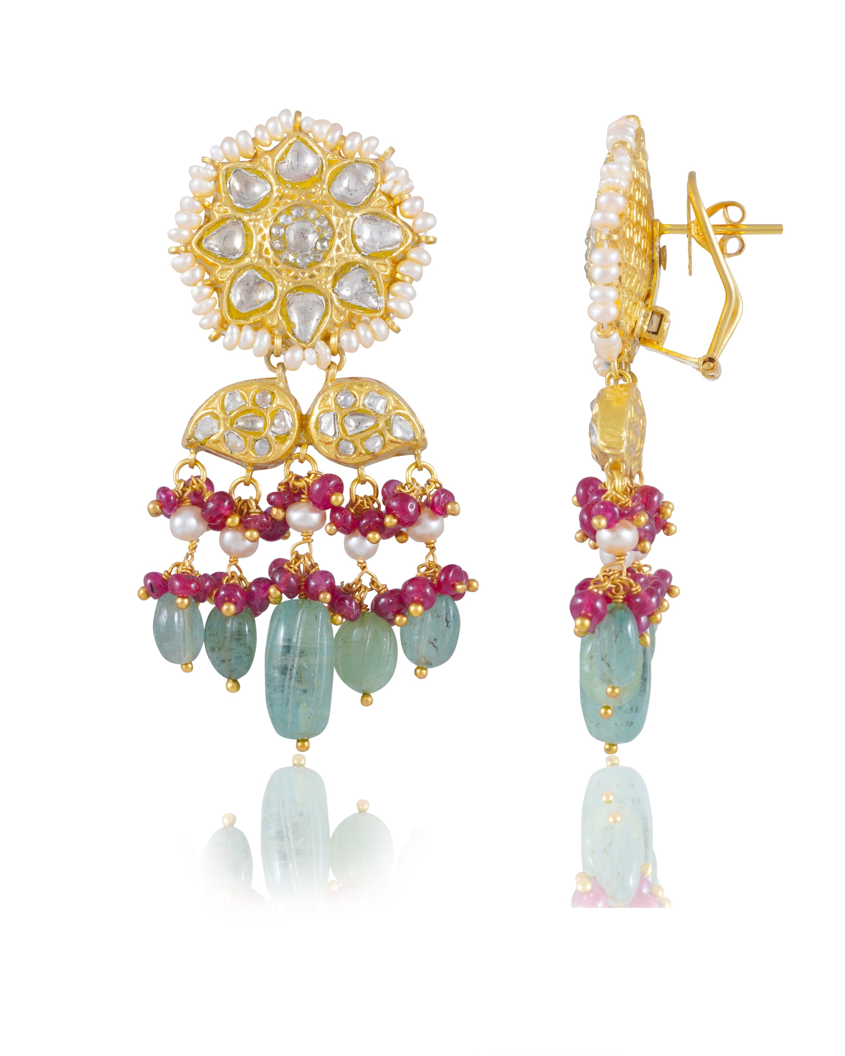 Nadia Polki Long Earrings