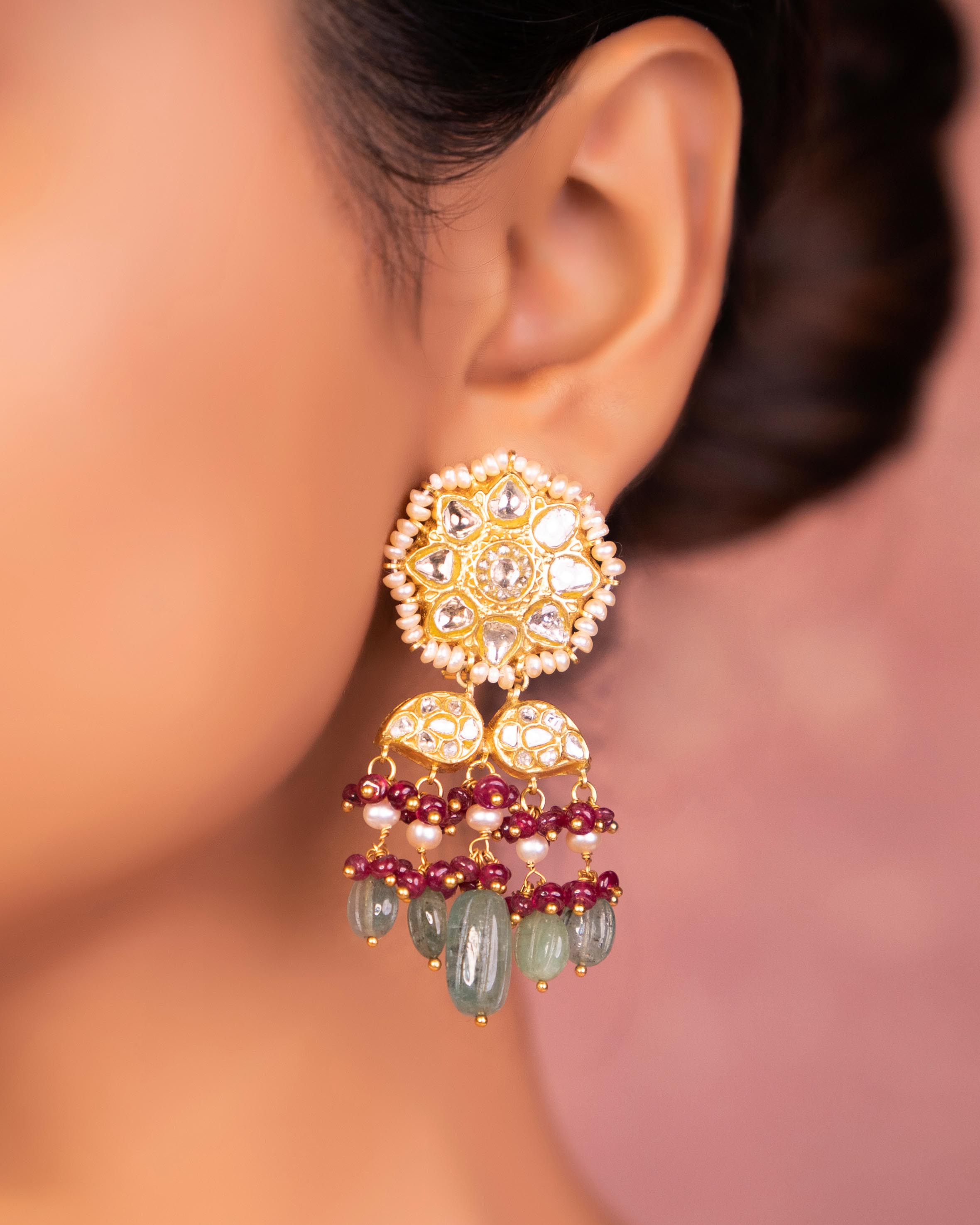 Nadia Polki Long Earrings