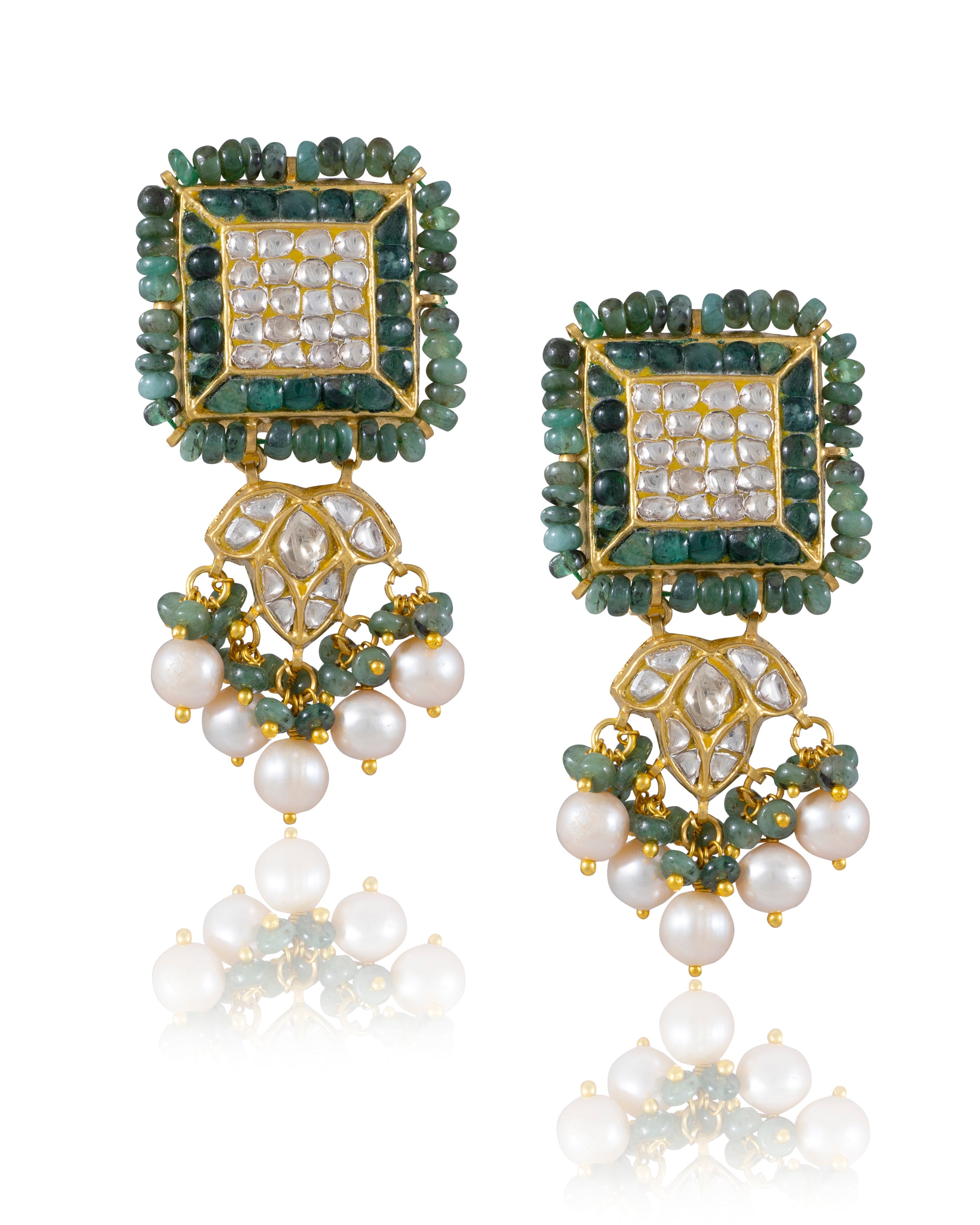 Eshika Polki Long Earrings