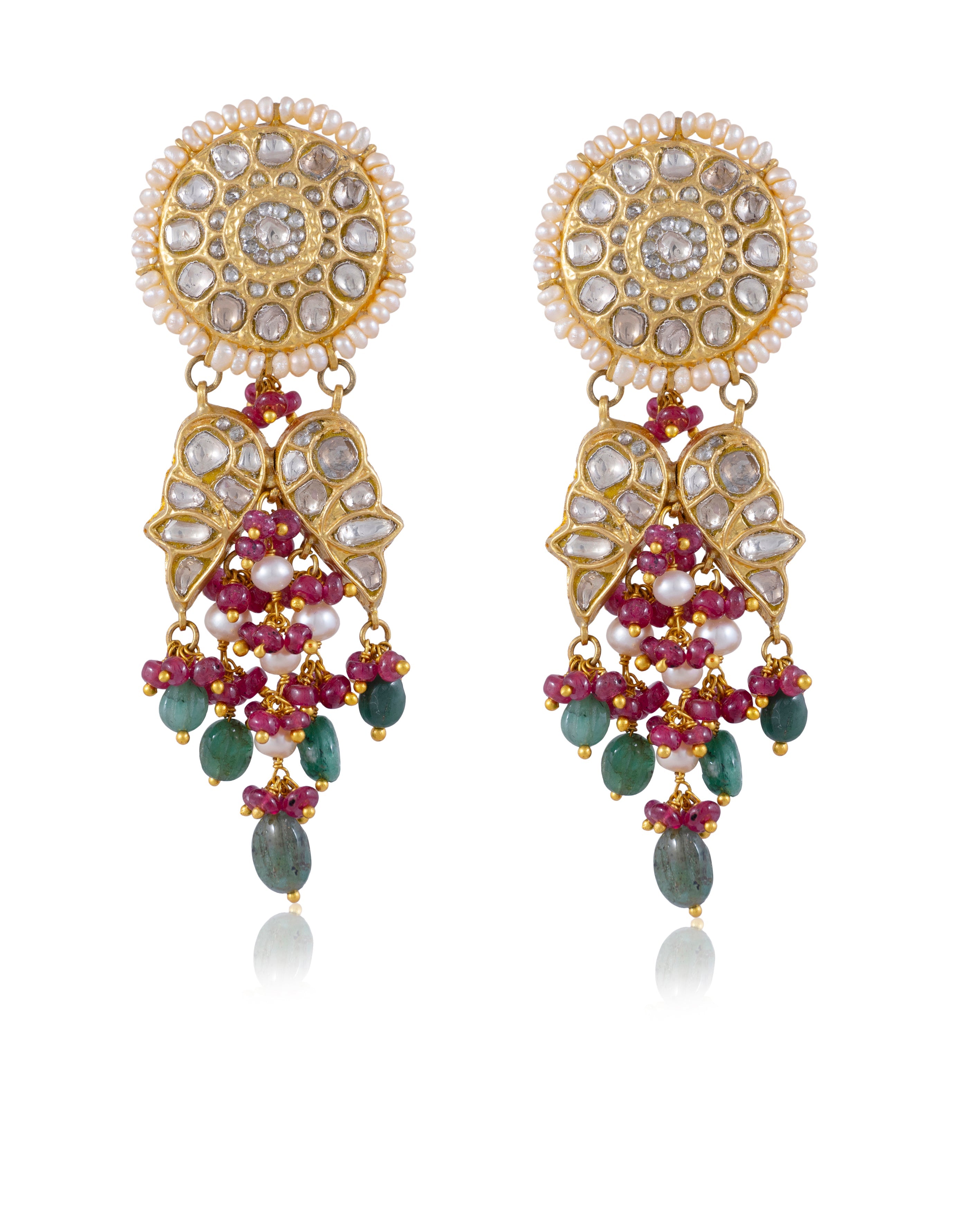 Zoya Polki Long Earrings