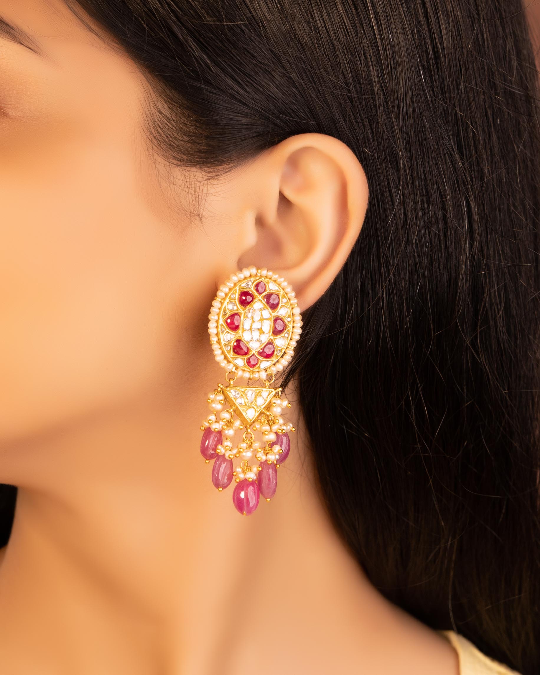 Shivani Polki Long Earrings