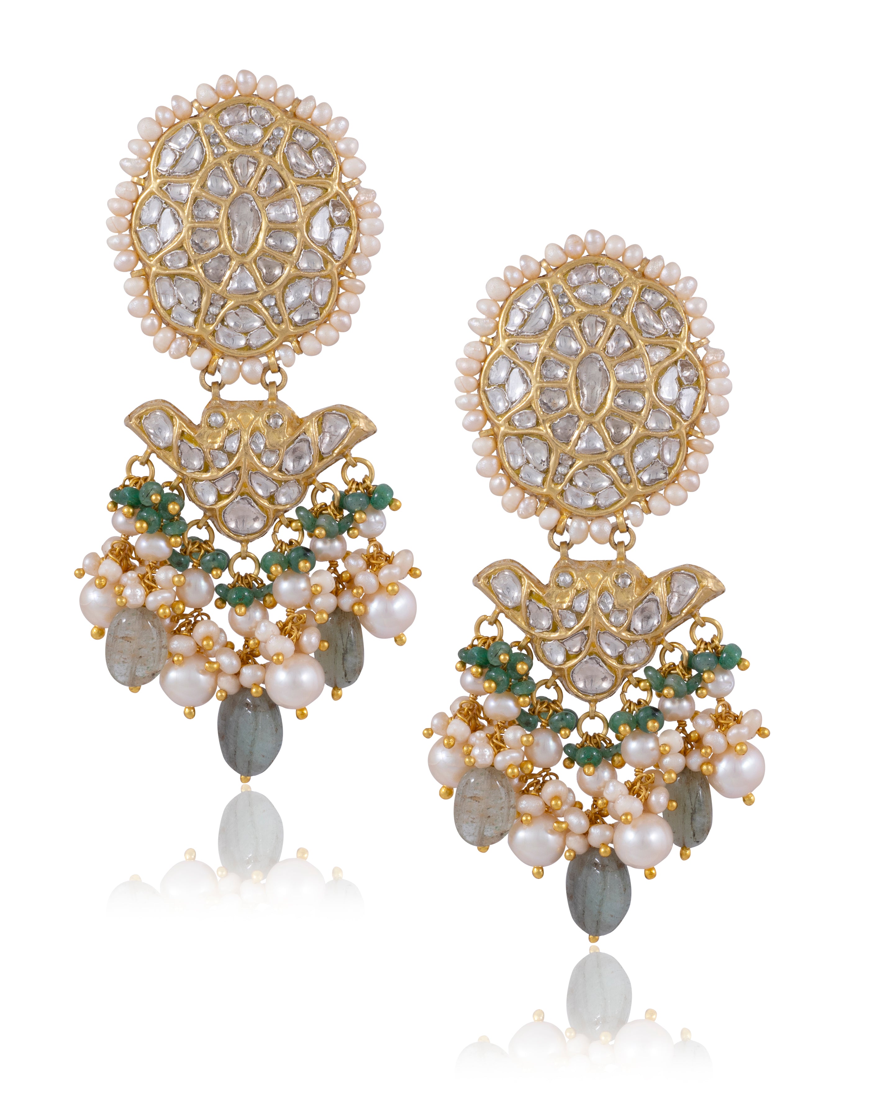 Rishita Polki Long Earrings