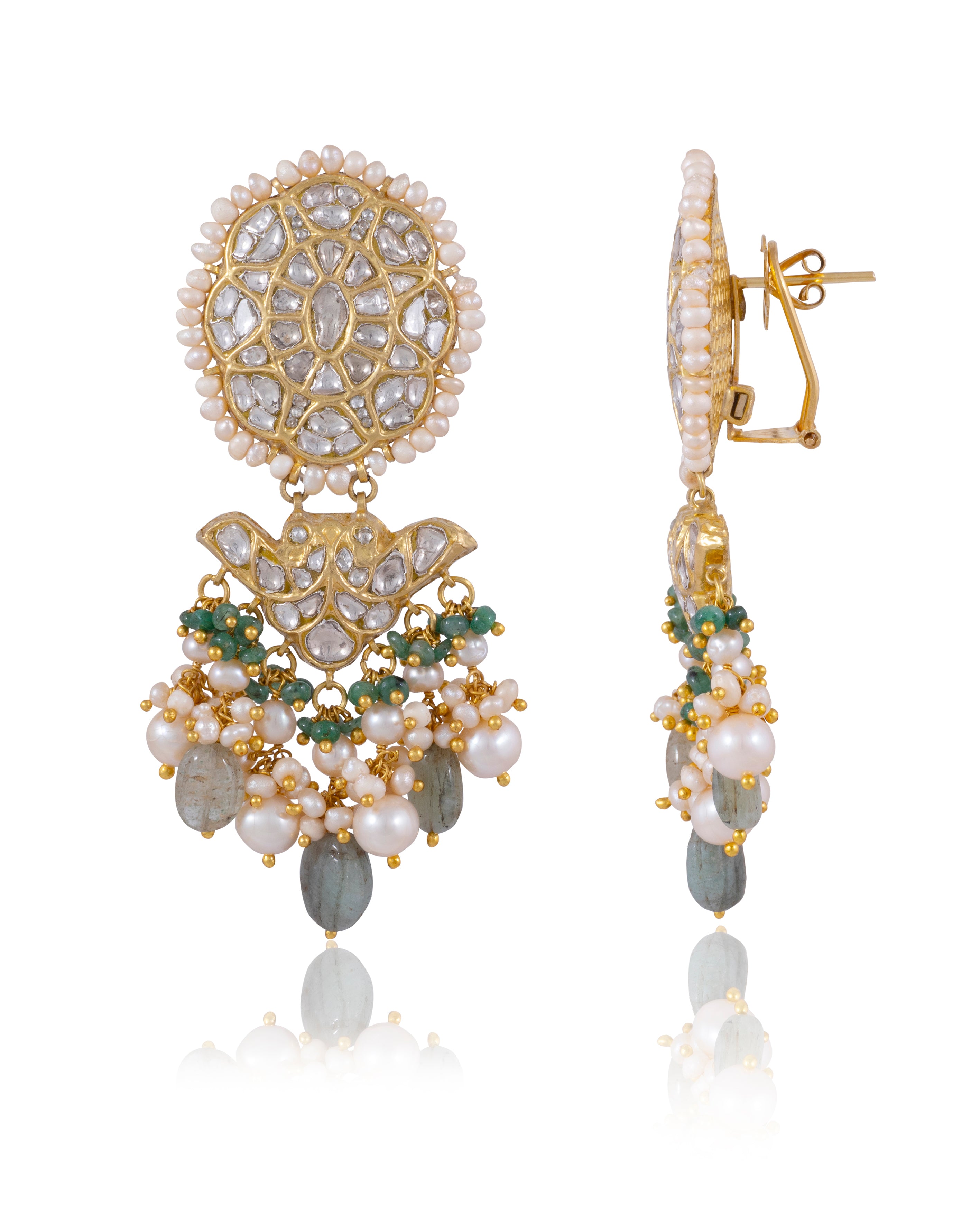 Rishita Polki Long Earrings