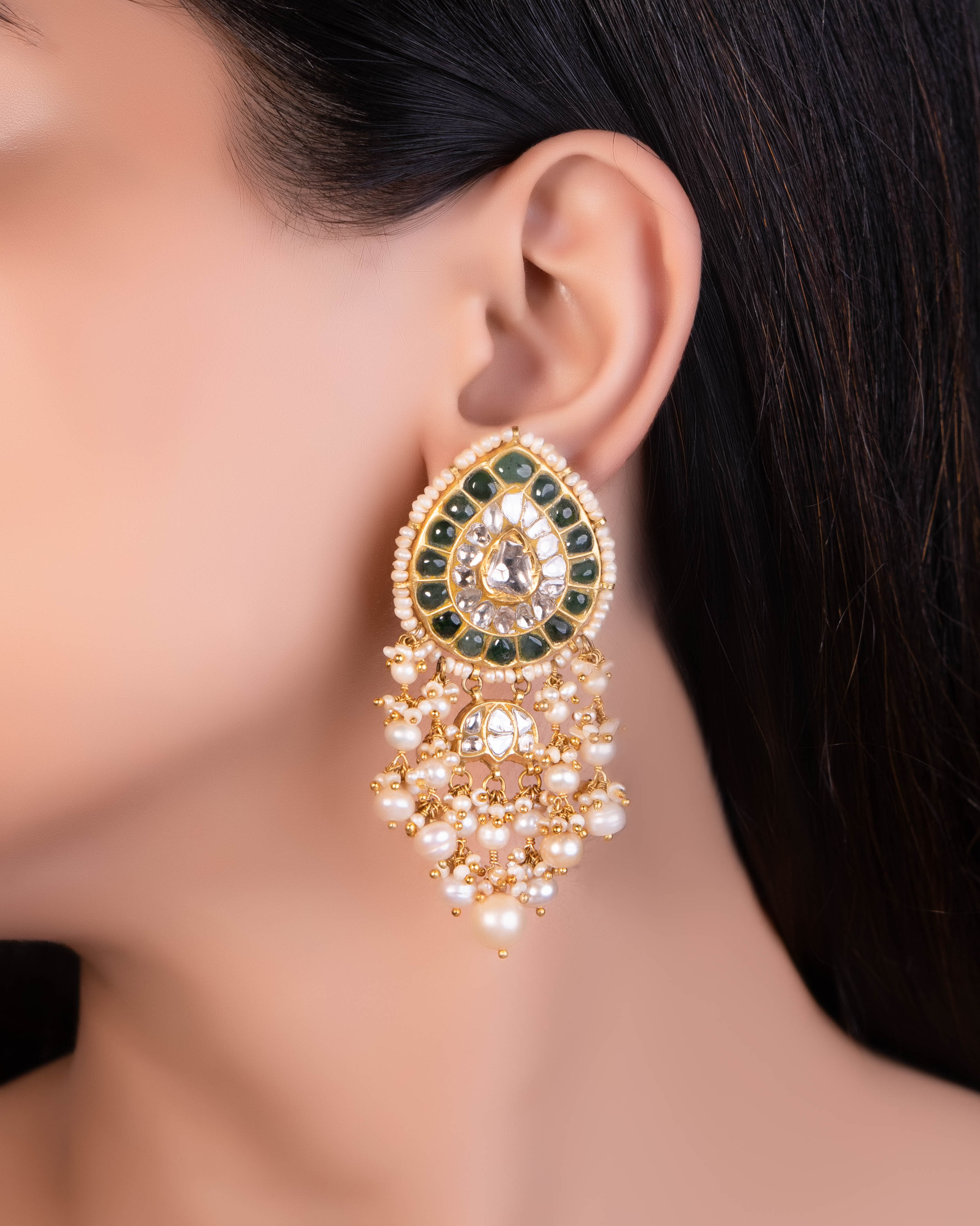 Samrudhi Long Necklace And Rucheeka Long Earrings Polki Set