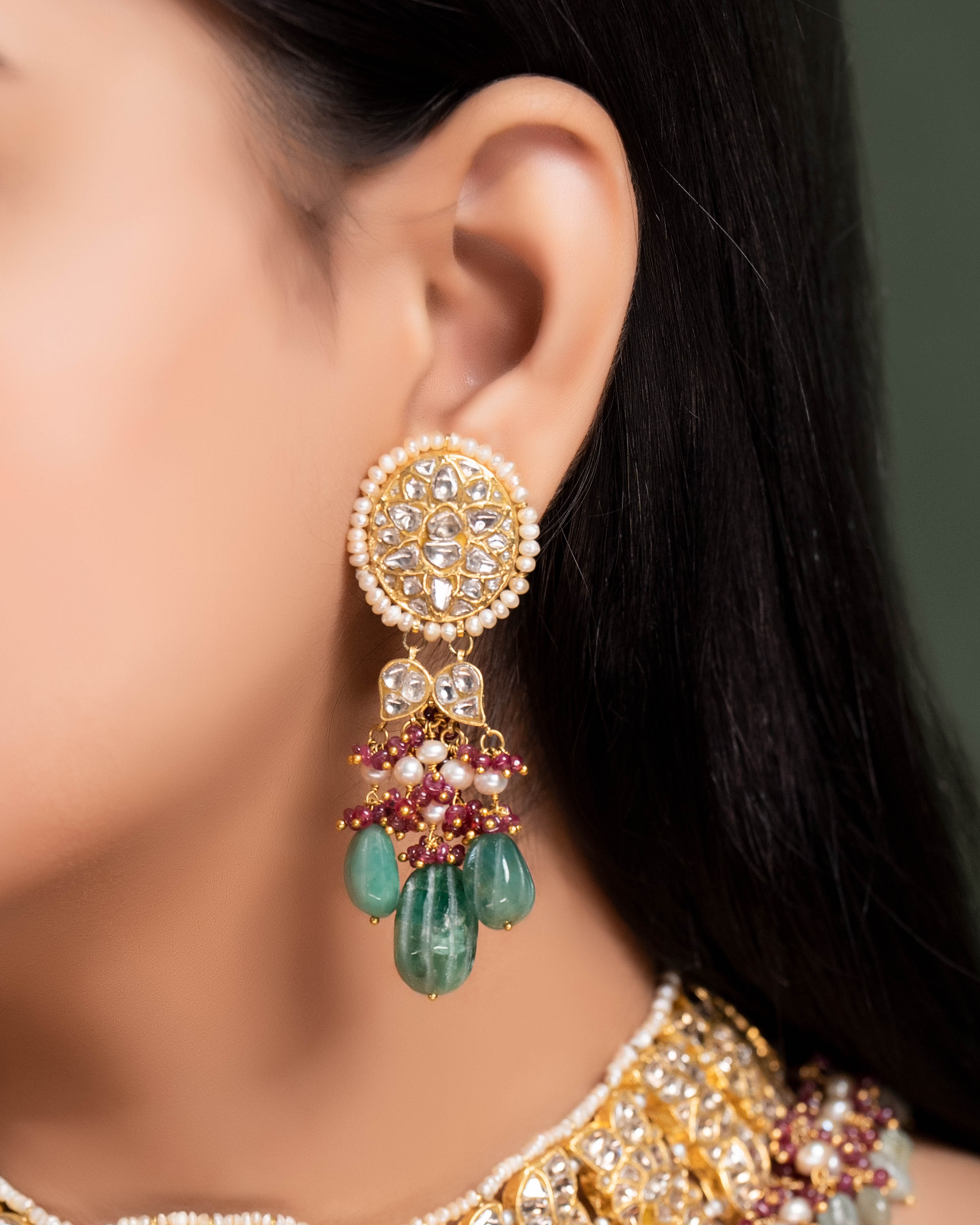 Kanika Polki Long Earrings