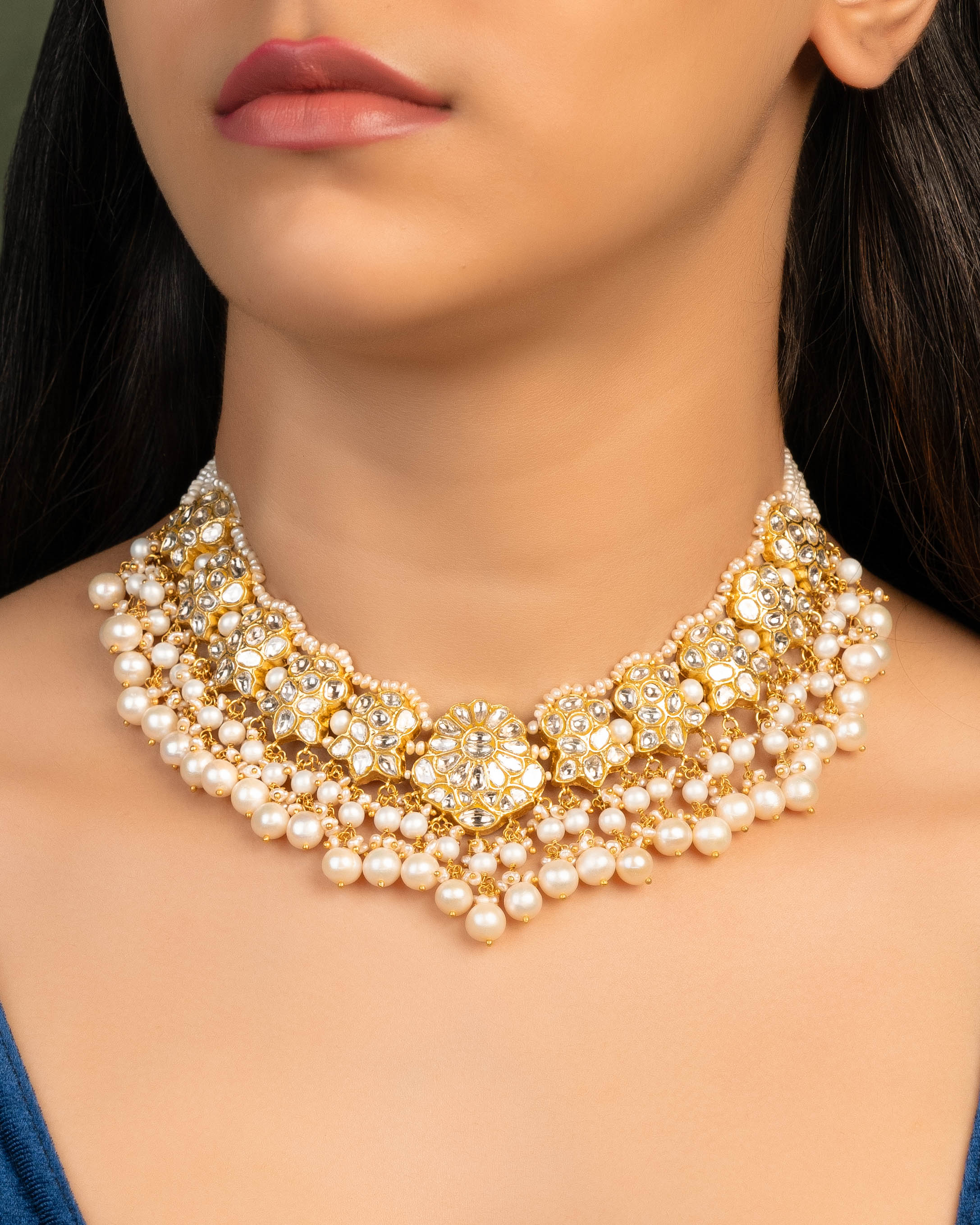 Saira Necklace And Michelle Tops Polki Set