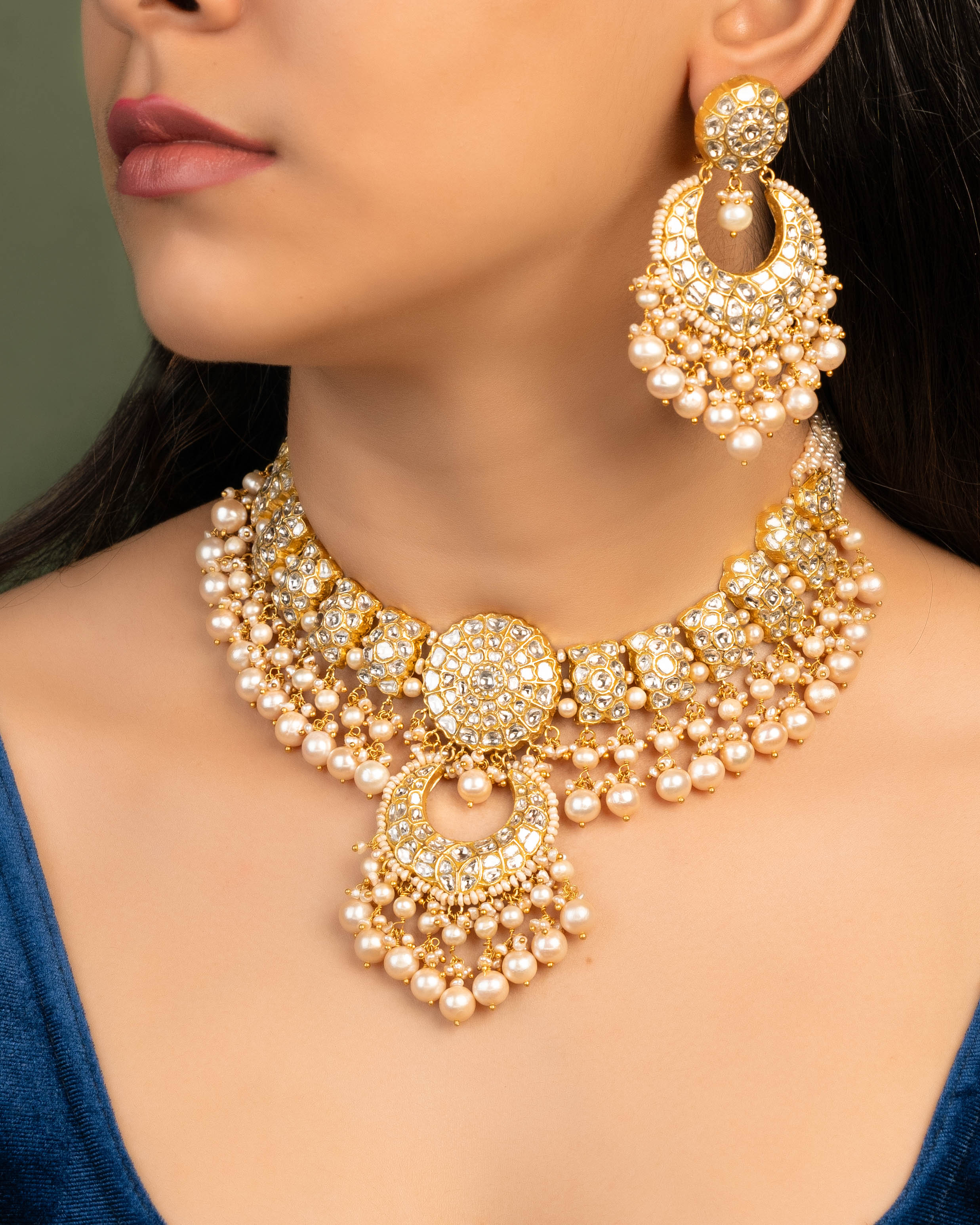 Jyoti Necklace And Amishi Chandbalis Polki Set