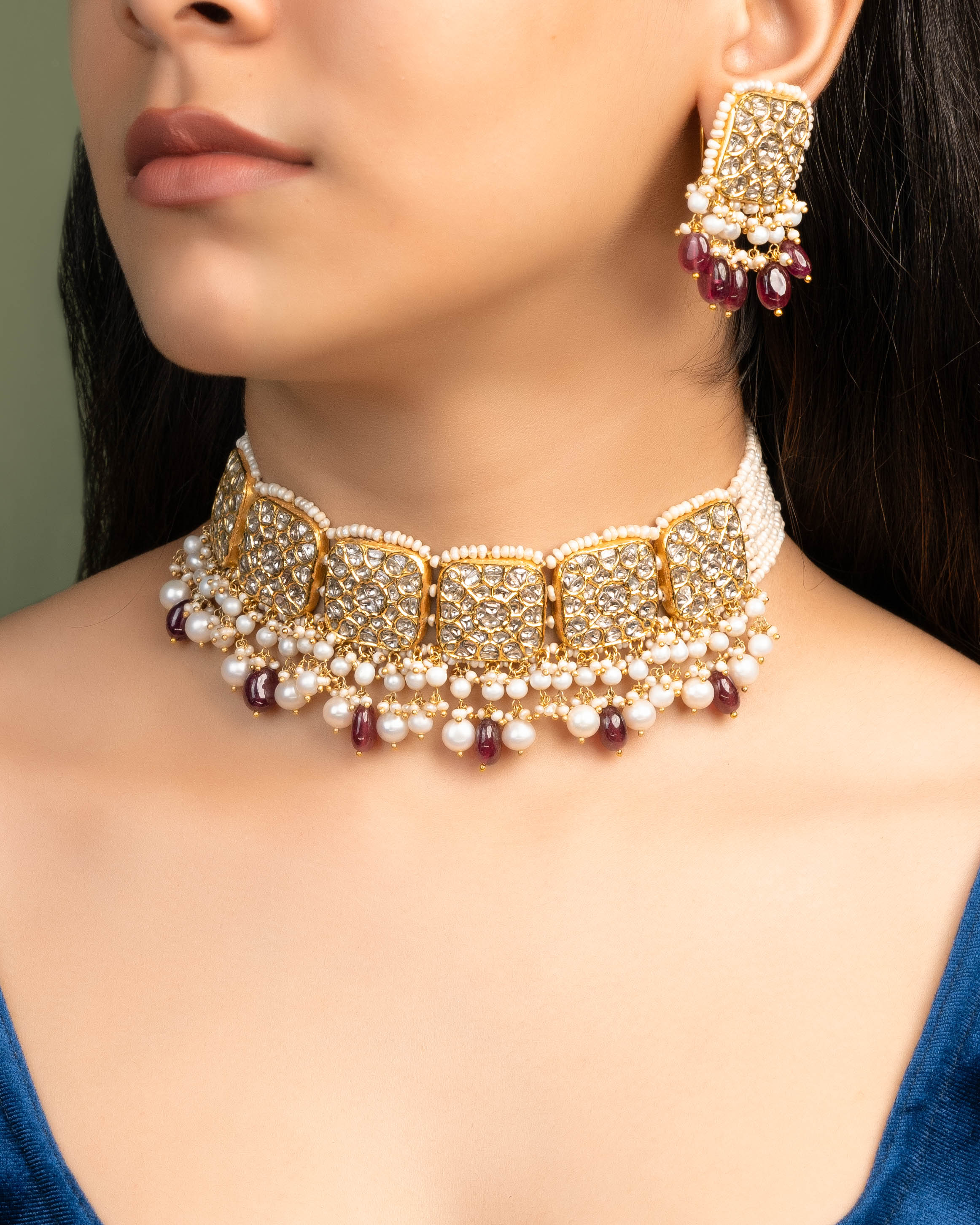 Sonali Choker And Soniya Tops Polki Set